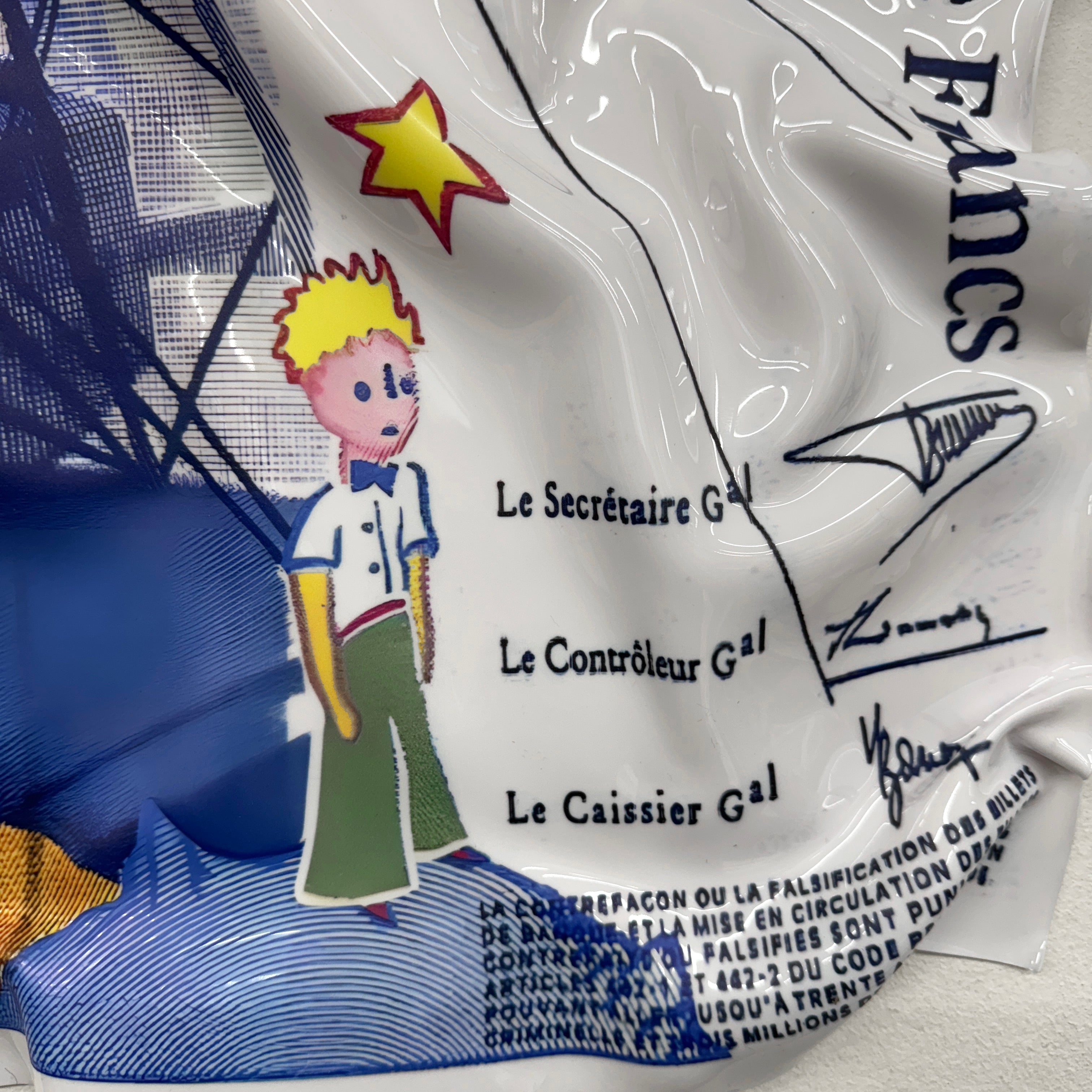 Tableau froissé - Billet 50 Francs "Le Petit Prince"