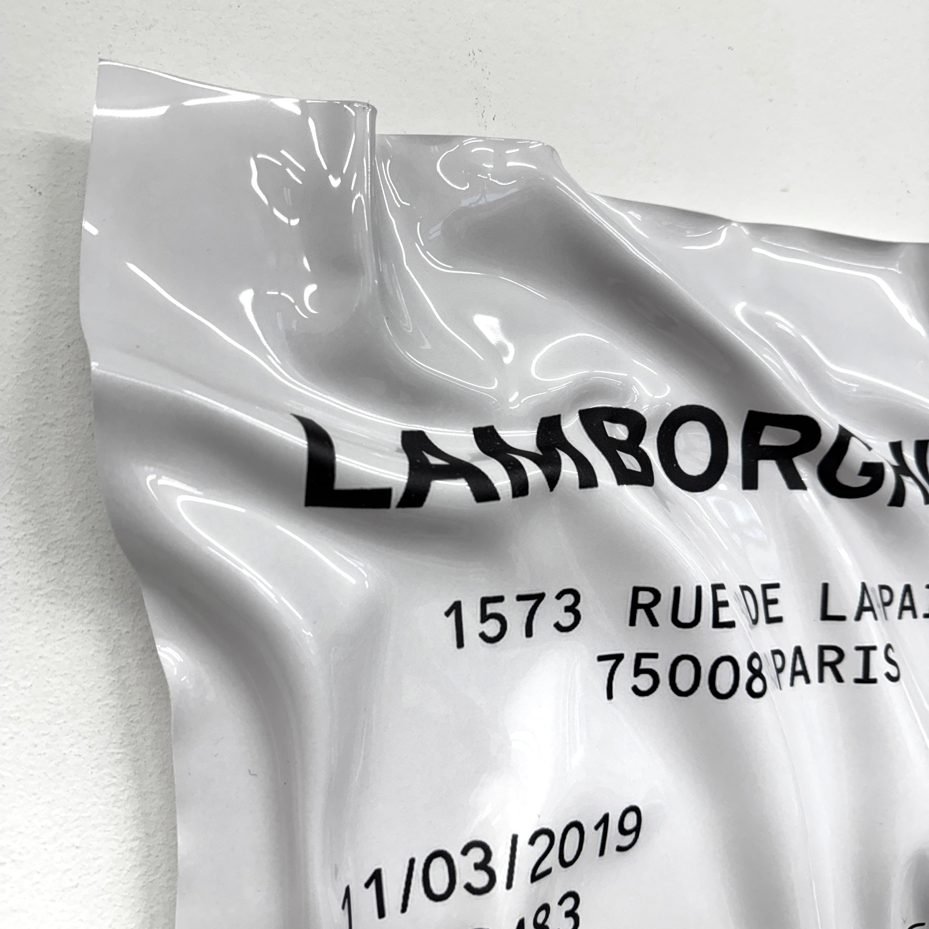 Tableau froissé - Reçu Lamborghini "Veneno"