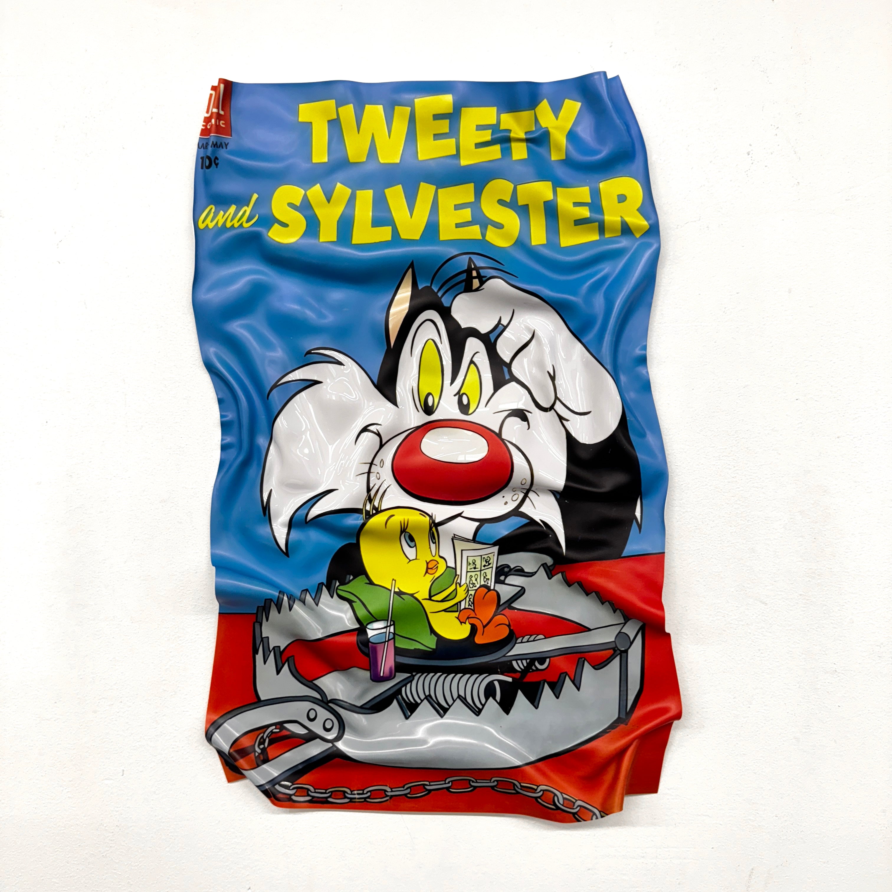 Tableau froissé - Tweety & Sylvester "Cartoon Vintage"