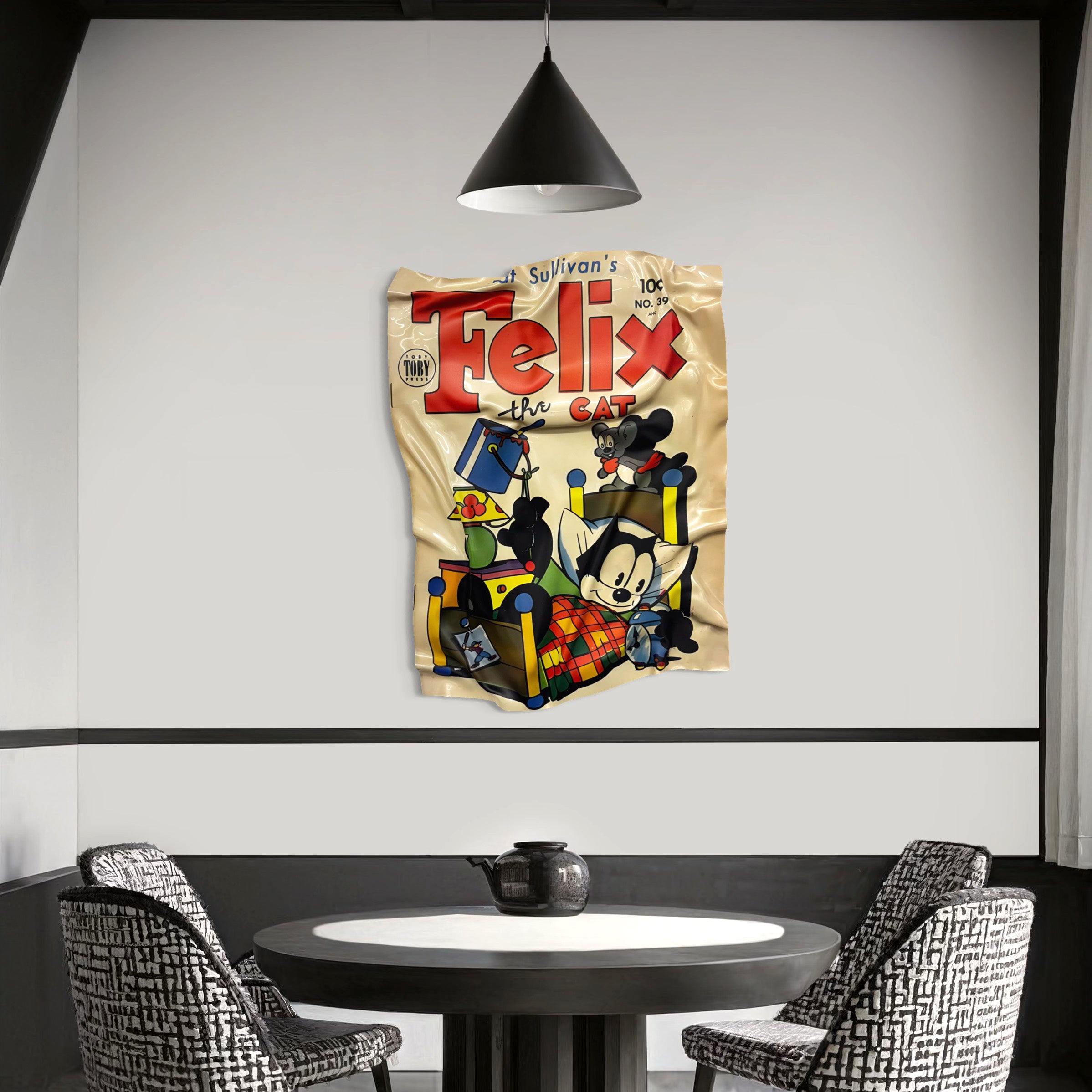 Tableau froissé - Felix the Cat "Vintage Comics"