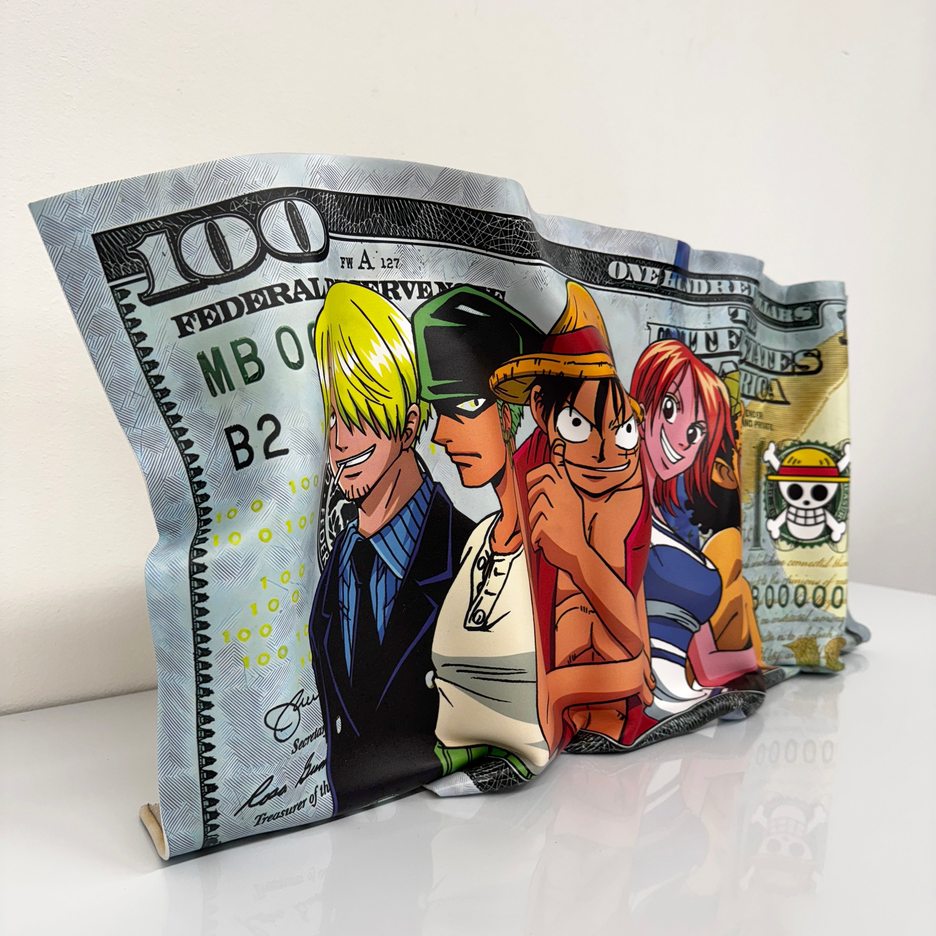 Sculpture froissé - One Piece "Dollar Art"