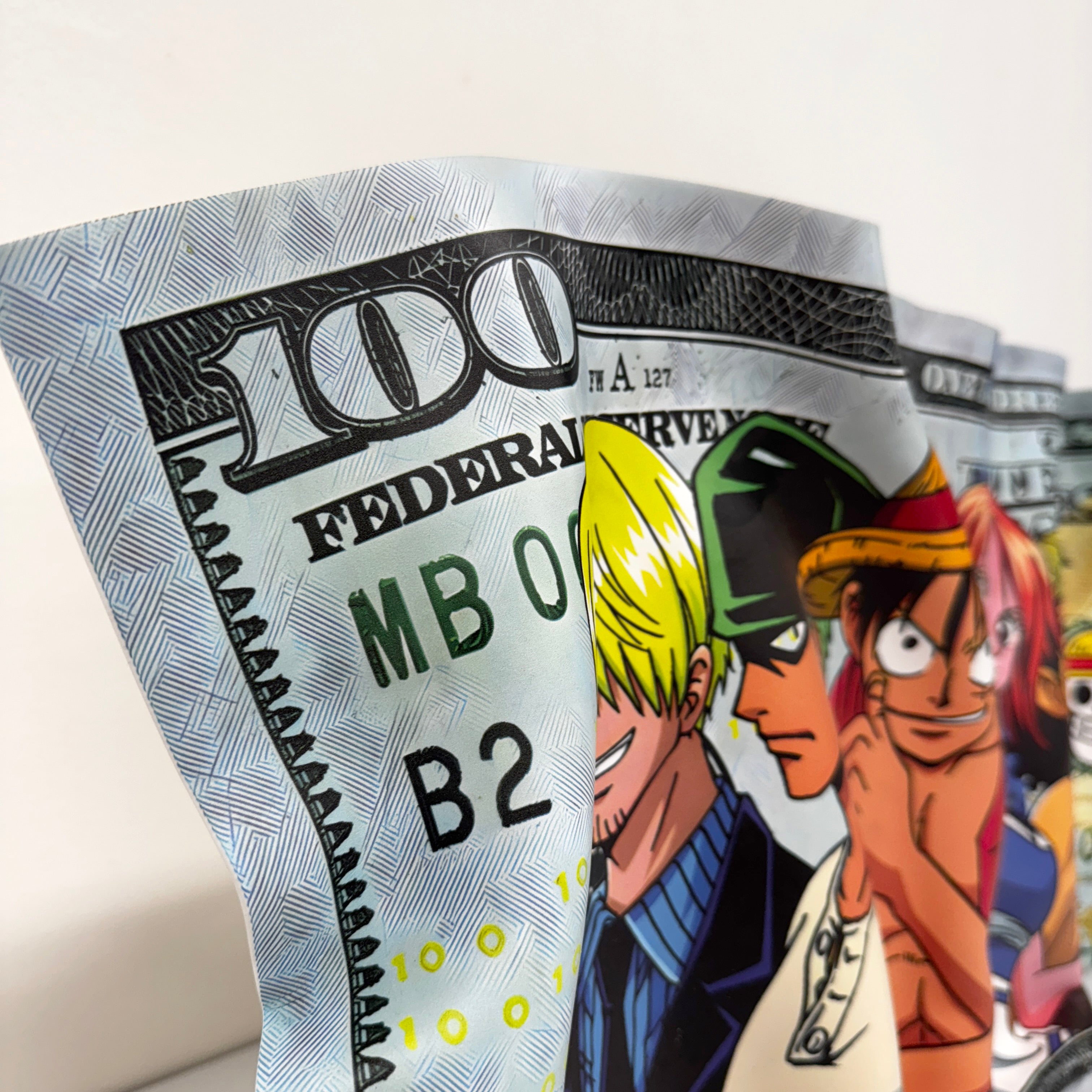 Sculpture froissé - One Piece "Dollar Art"