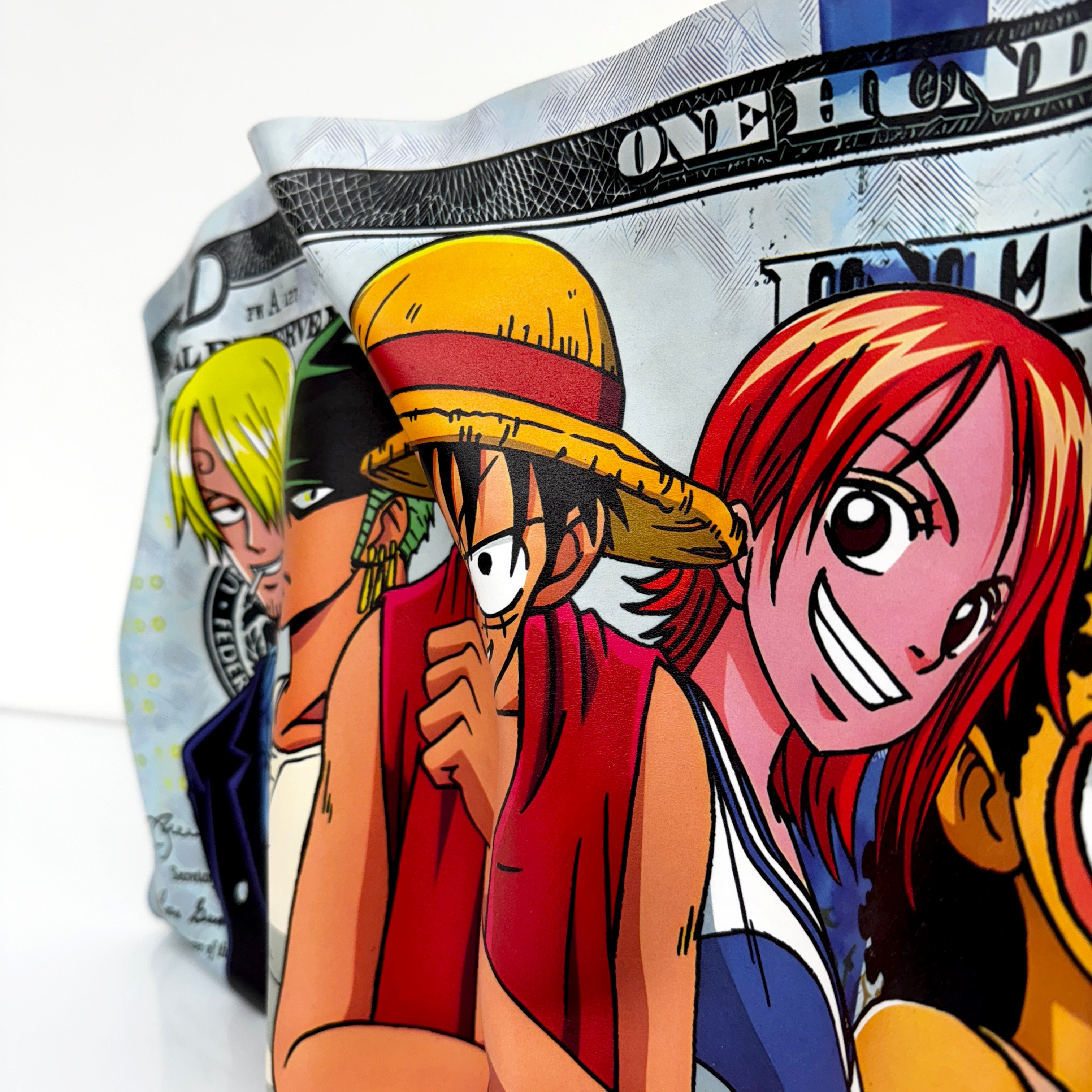 Sculpture froissé - One Piece "Dollar Art"