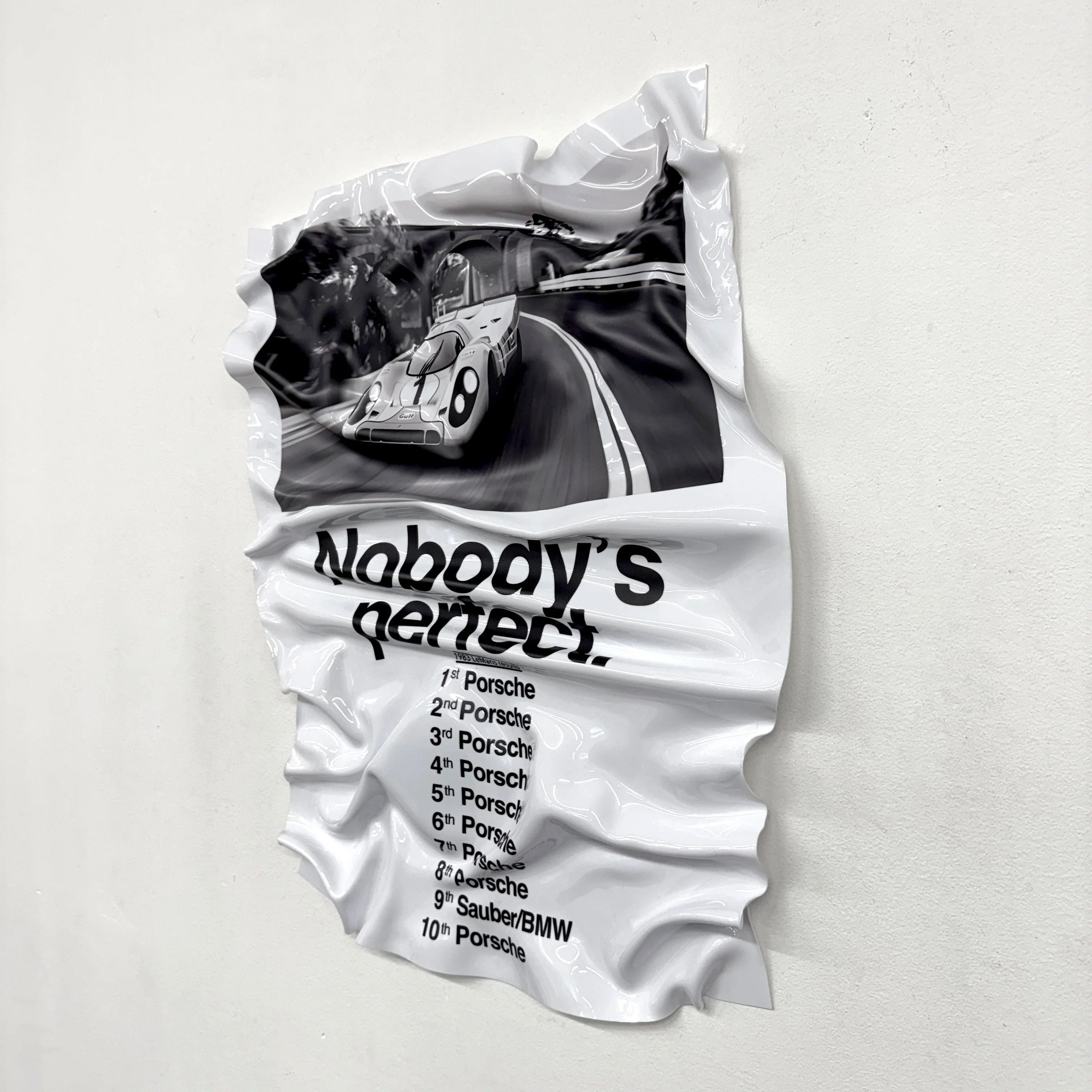 Tableau Déco Porsche "Nobody’s Perfect" - Tableau froissé