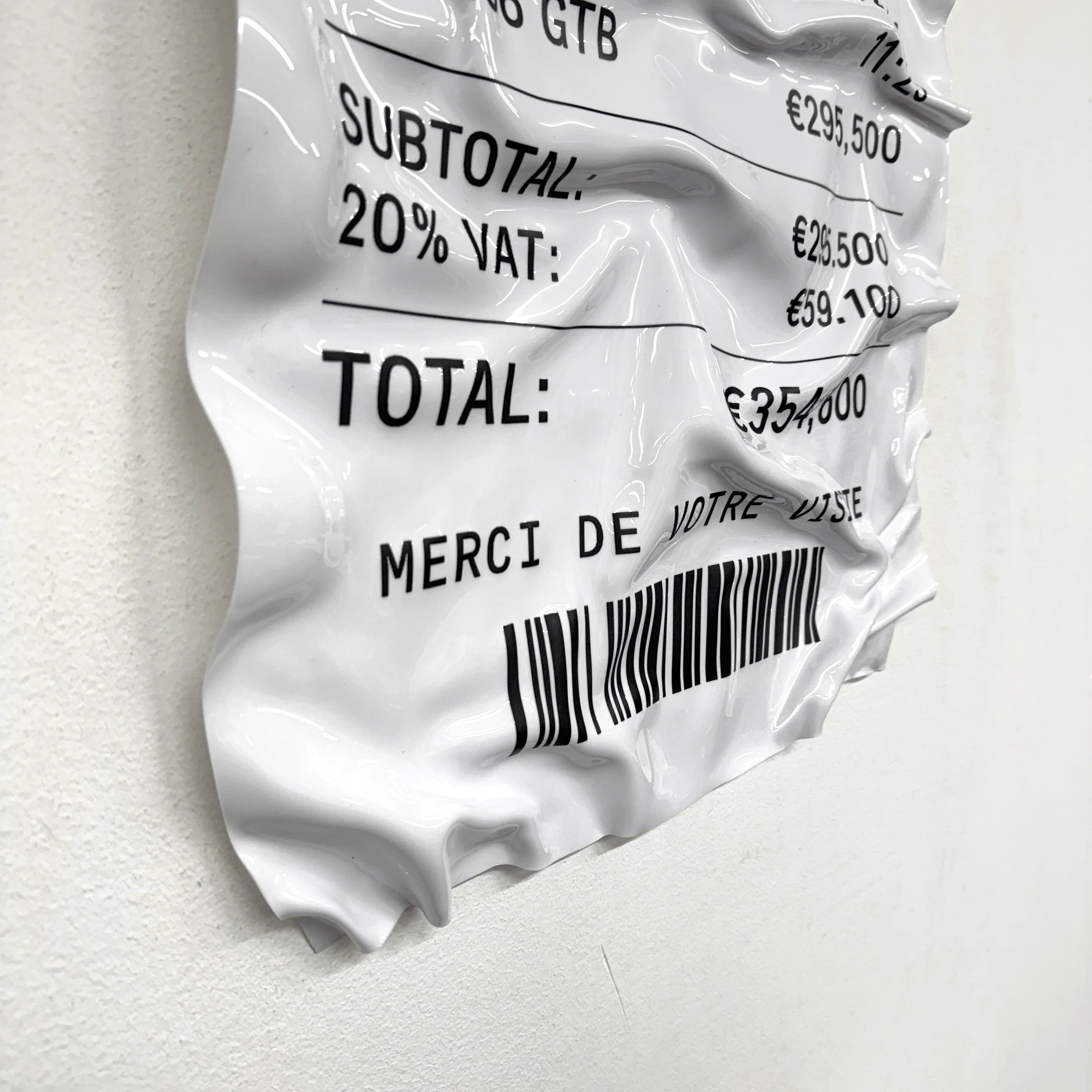 Tableau Déco Ticket "Ferrari 296 GTB" - Tableau froissé