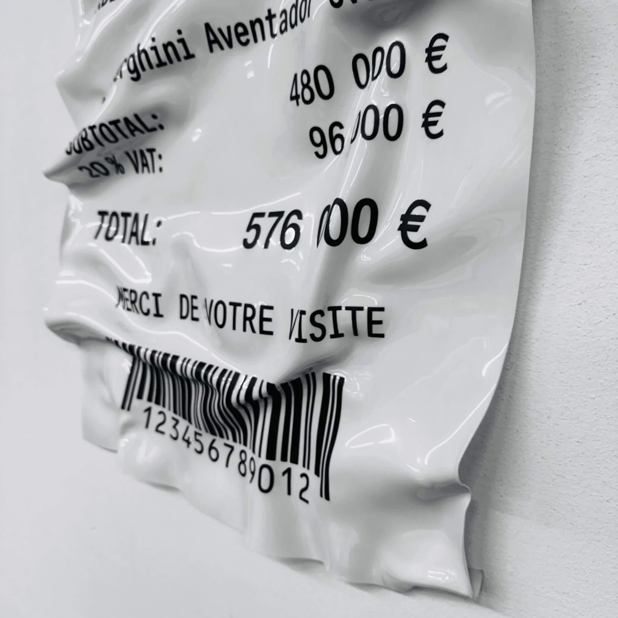 Tableau Déco Ticket Lamborghini Aventador SVJ - Tableau froissé