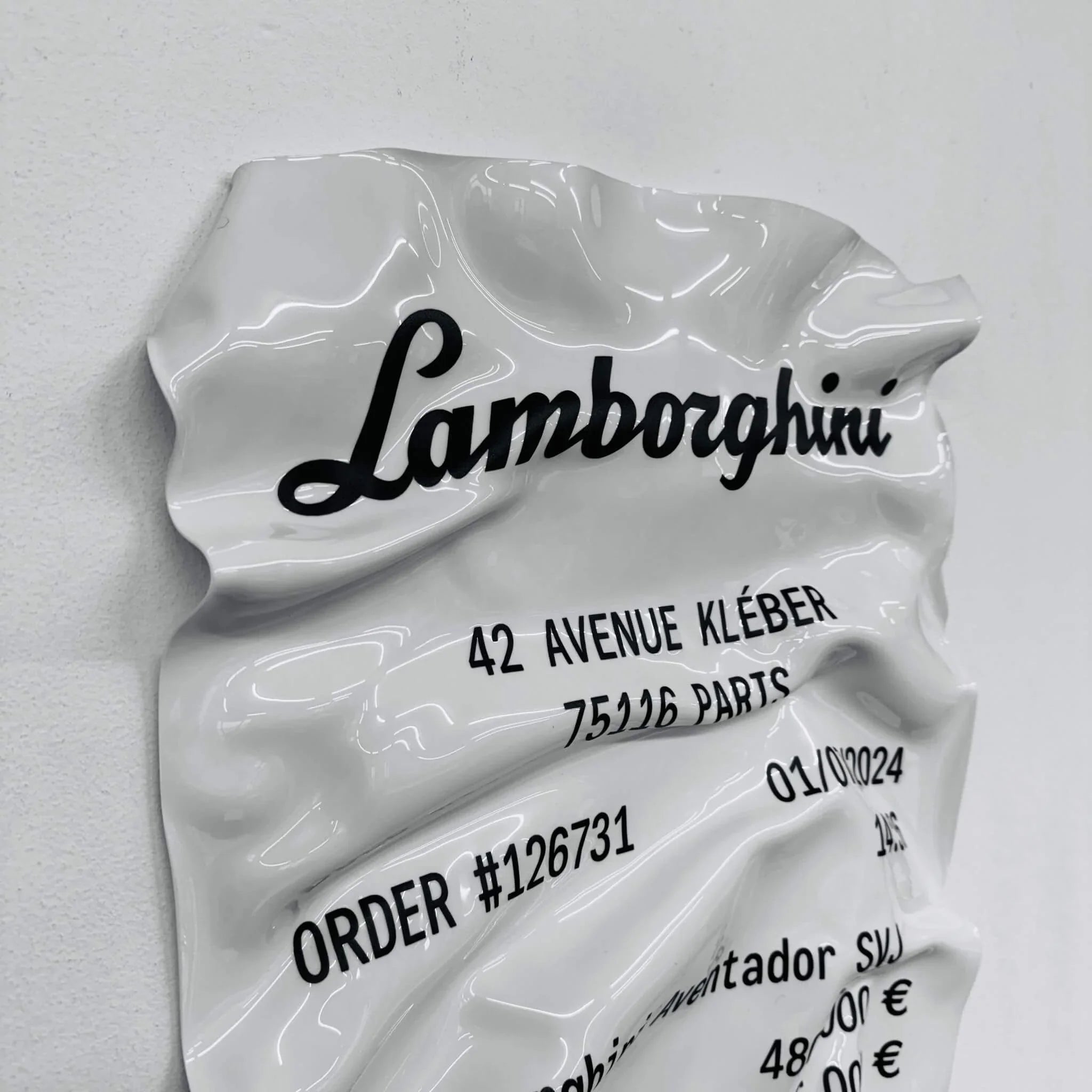 Tableau Déco Ticket Lamborghini Aventador SVJ - Tableau froissé