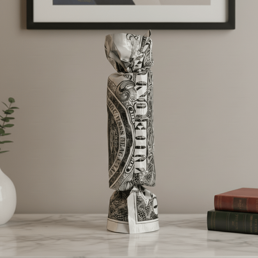 Sculpture Déco Billet Américain - Sculpture Artistique