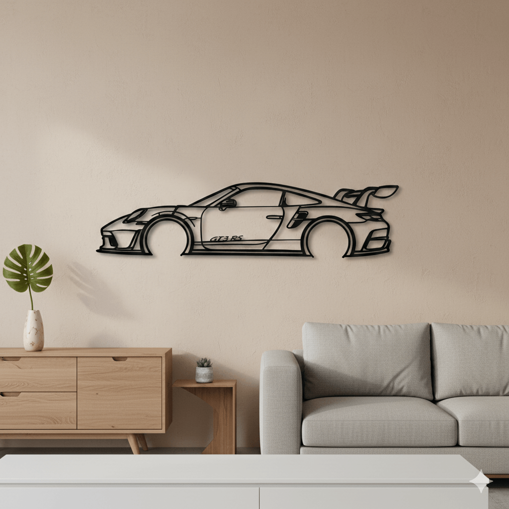 Sculpture Murale en Acier - Supercar RS