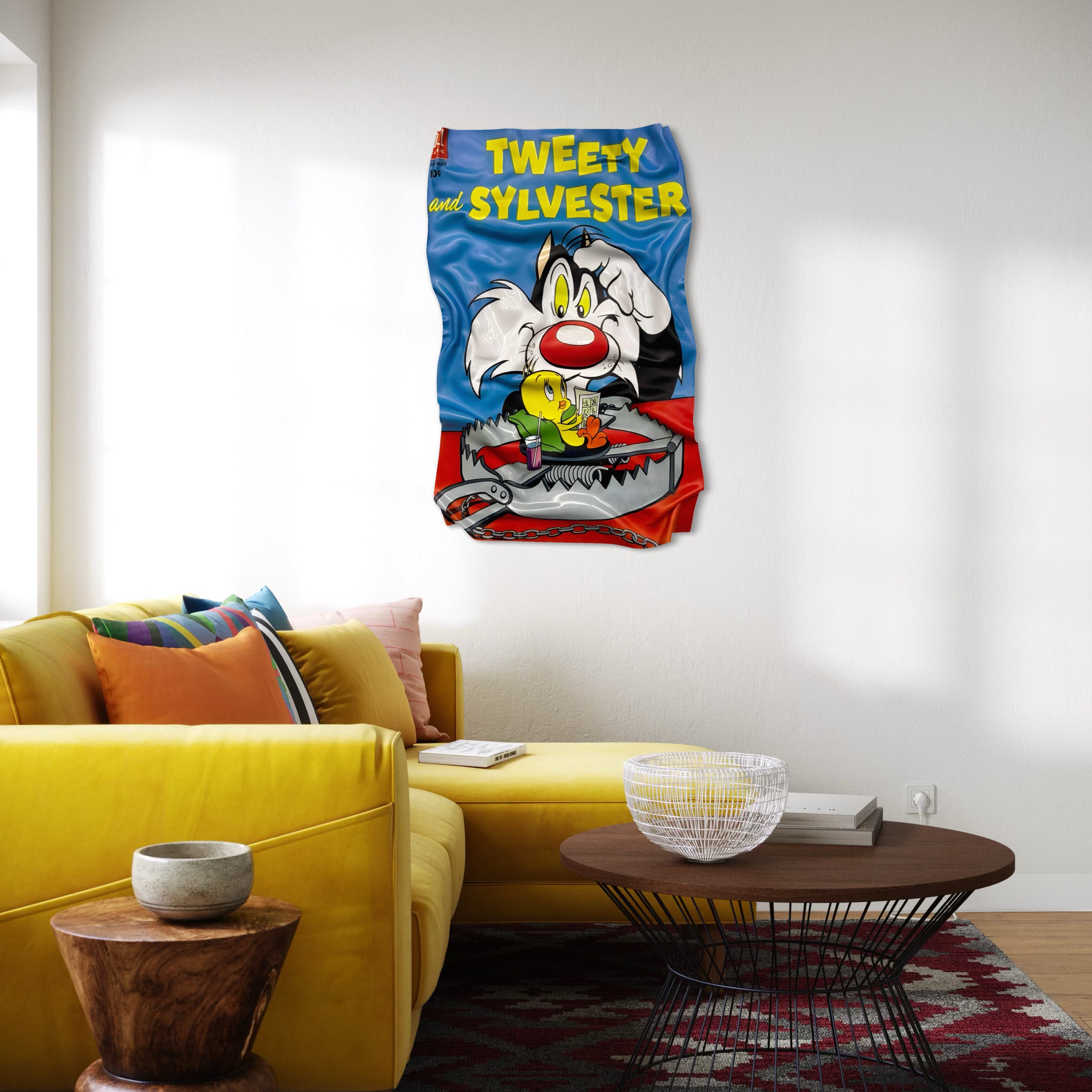 Tableau froissé - Tweety & Sylvester "Cartoon Vintage"