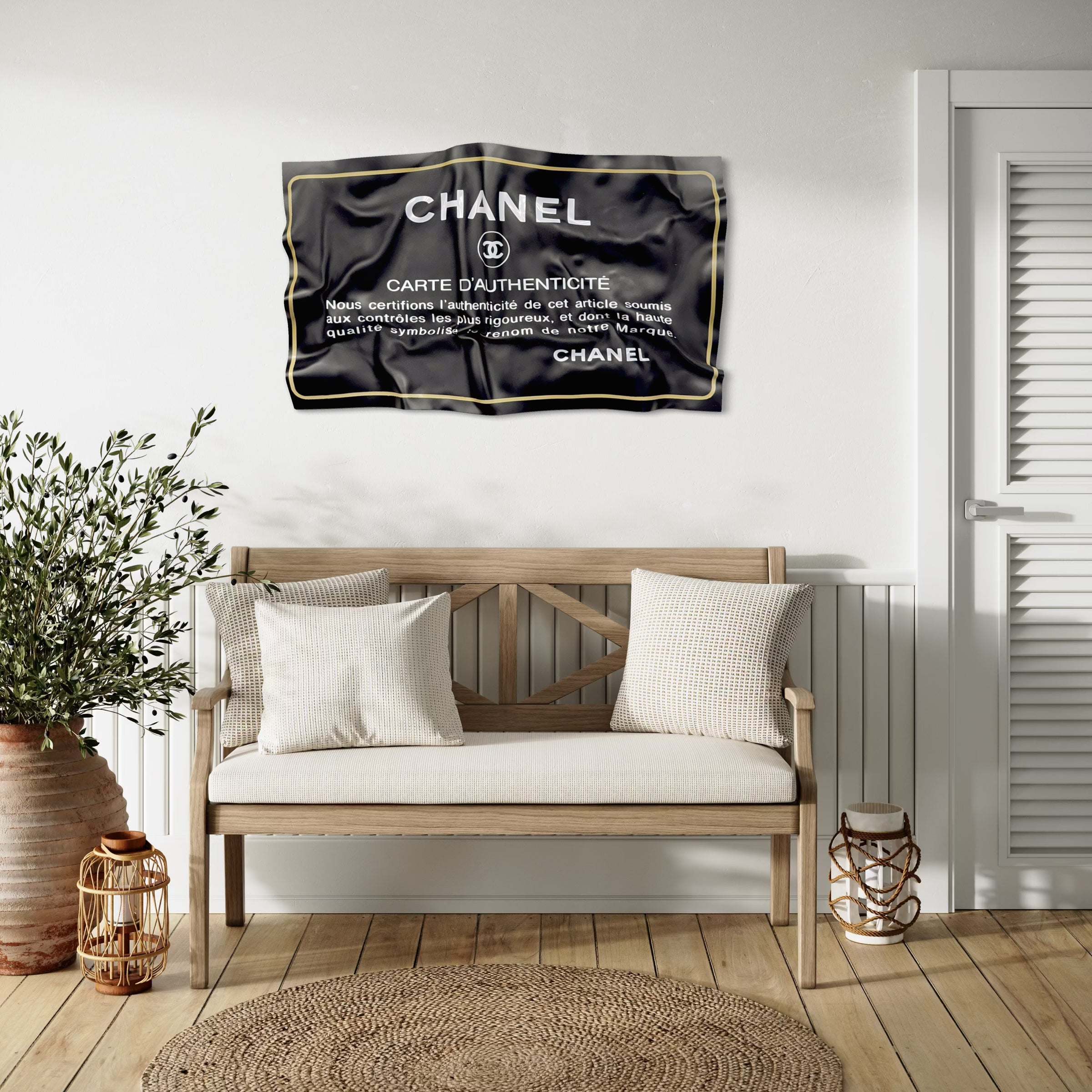 Tableau froissé - Carte d’authenticité "Chanel"