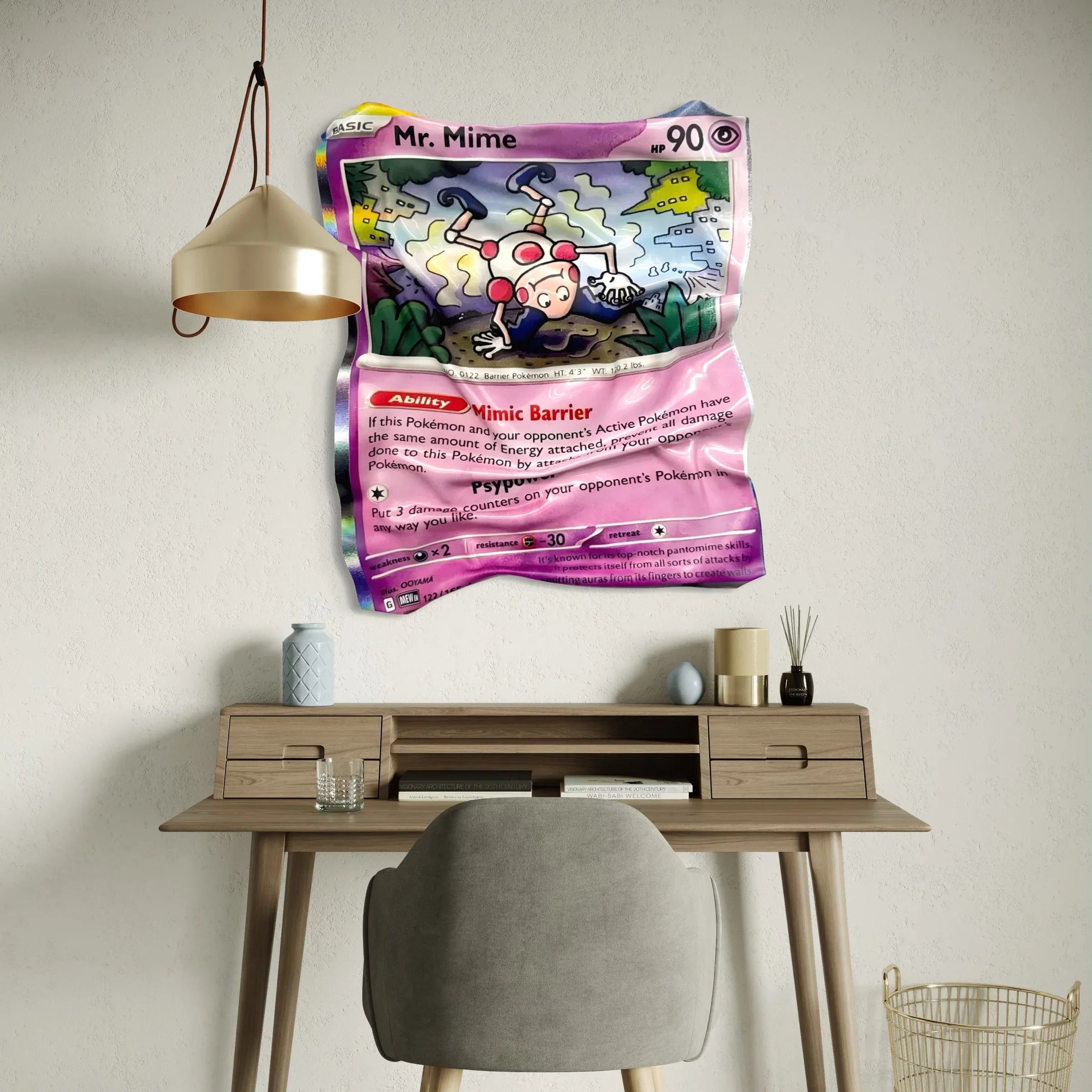 Decorative Painting Pokmon Card "Mr. Mime Mimic Barrier" - Crumpled A Luxartis Decorative Painting Pokmon Card "Mr. Mime Mimic Barrier" - Crumpled A Luxartis