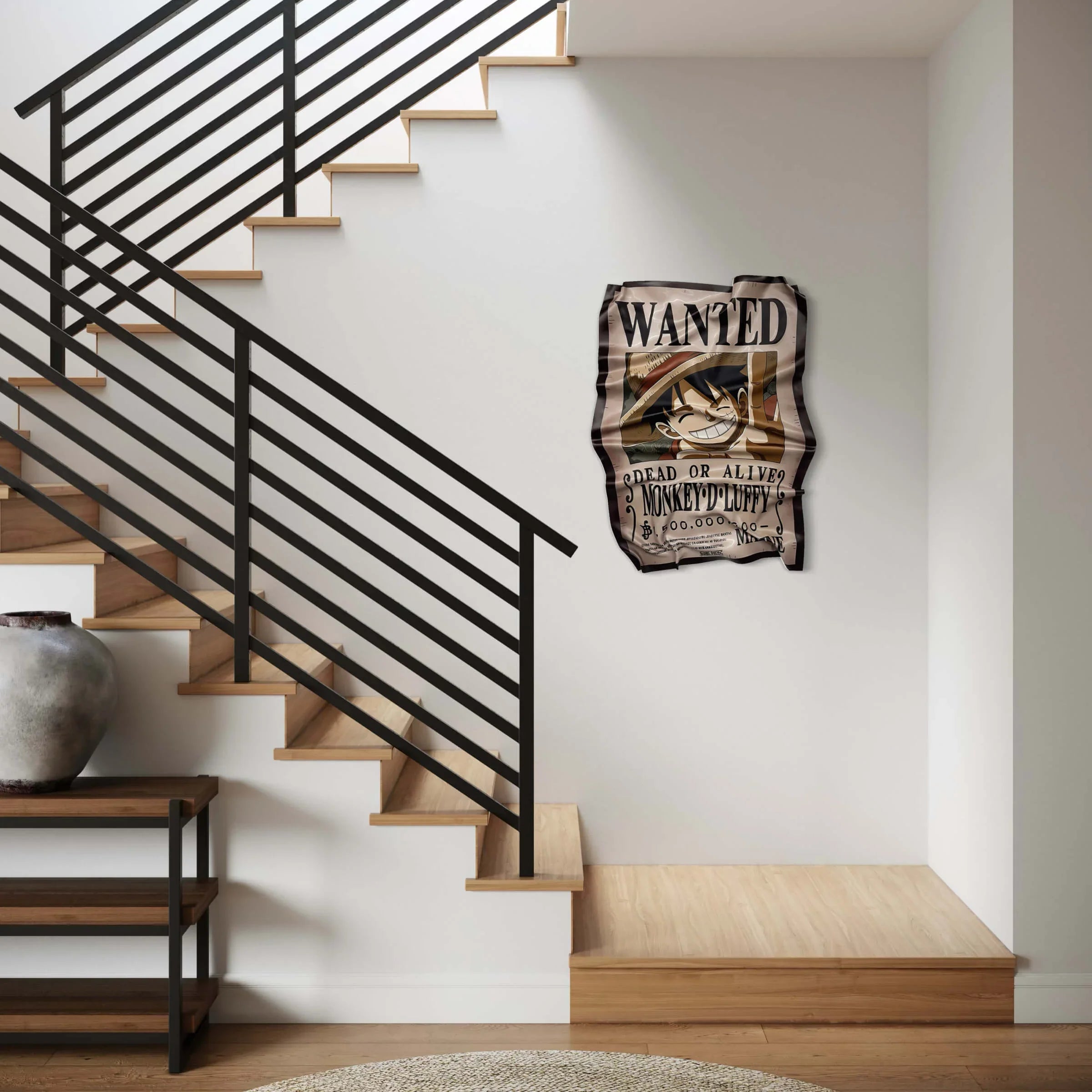 Tableau froissé – Affiche One Piece "Wanted Monkey D. Luffy"