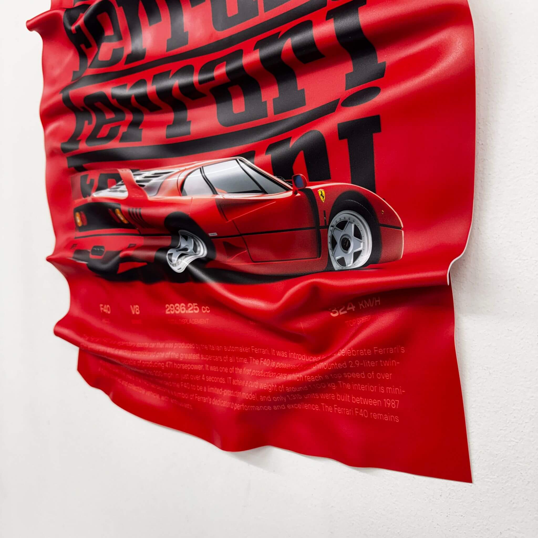Tableau Déco Ferrari F40 – Tableau froissé