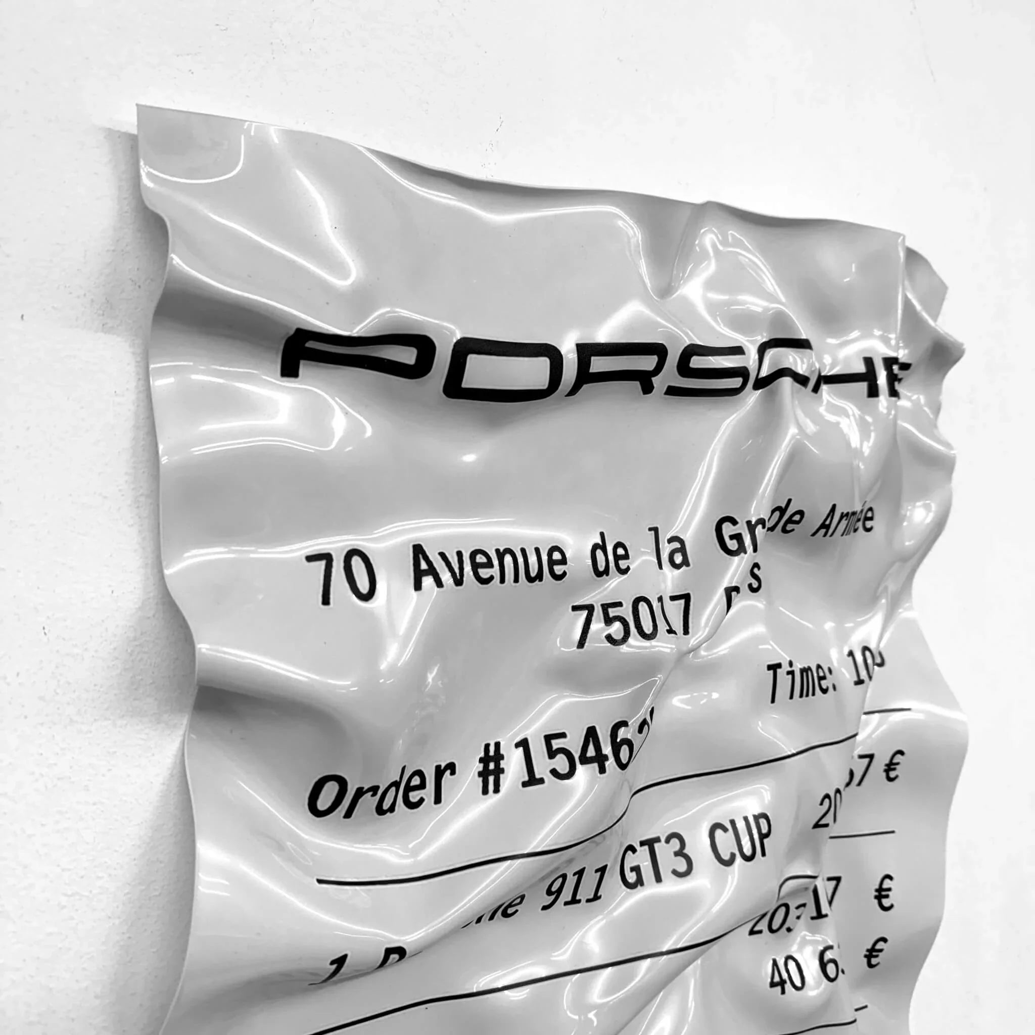 Decorative Ticket Porsche 911 Carrera - Crumpled Art
