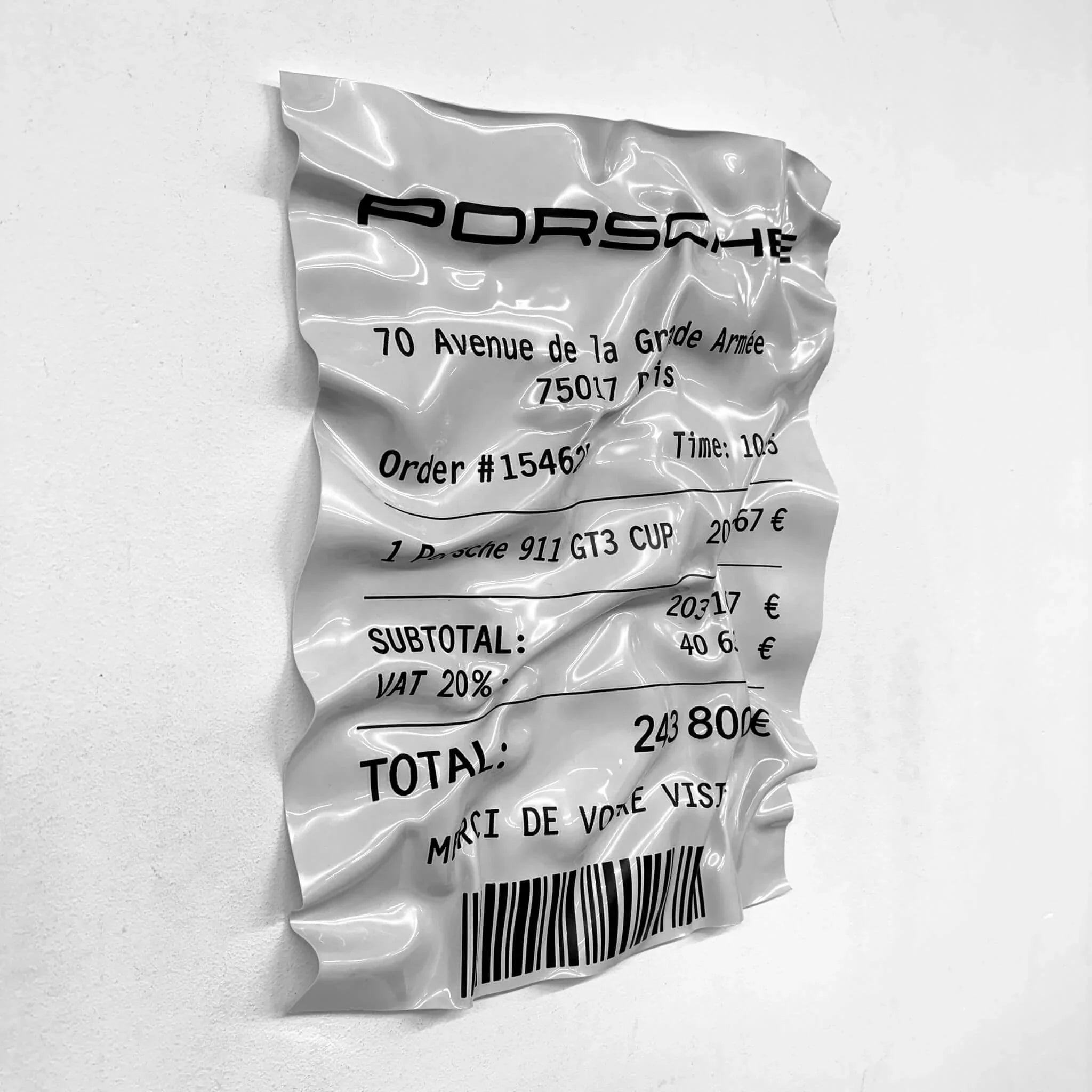Tableau Déco Ticket Porsche 911 GT3 CUP – Tableau froissé