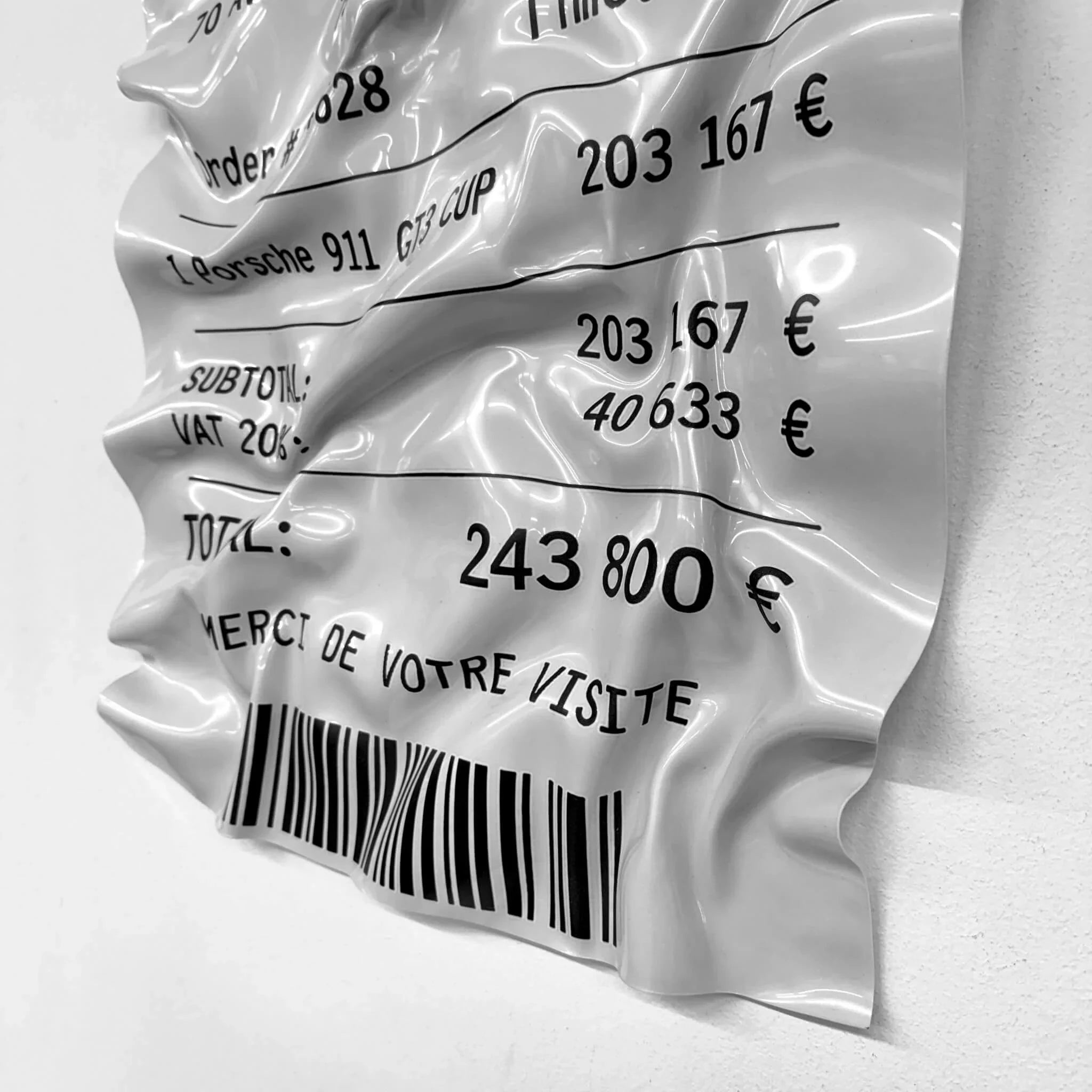 Decorative Ticket Porsche 911 Carrera - Crumpled Art