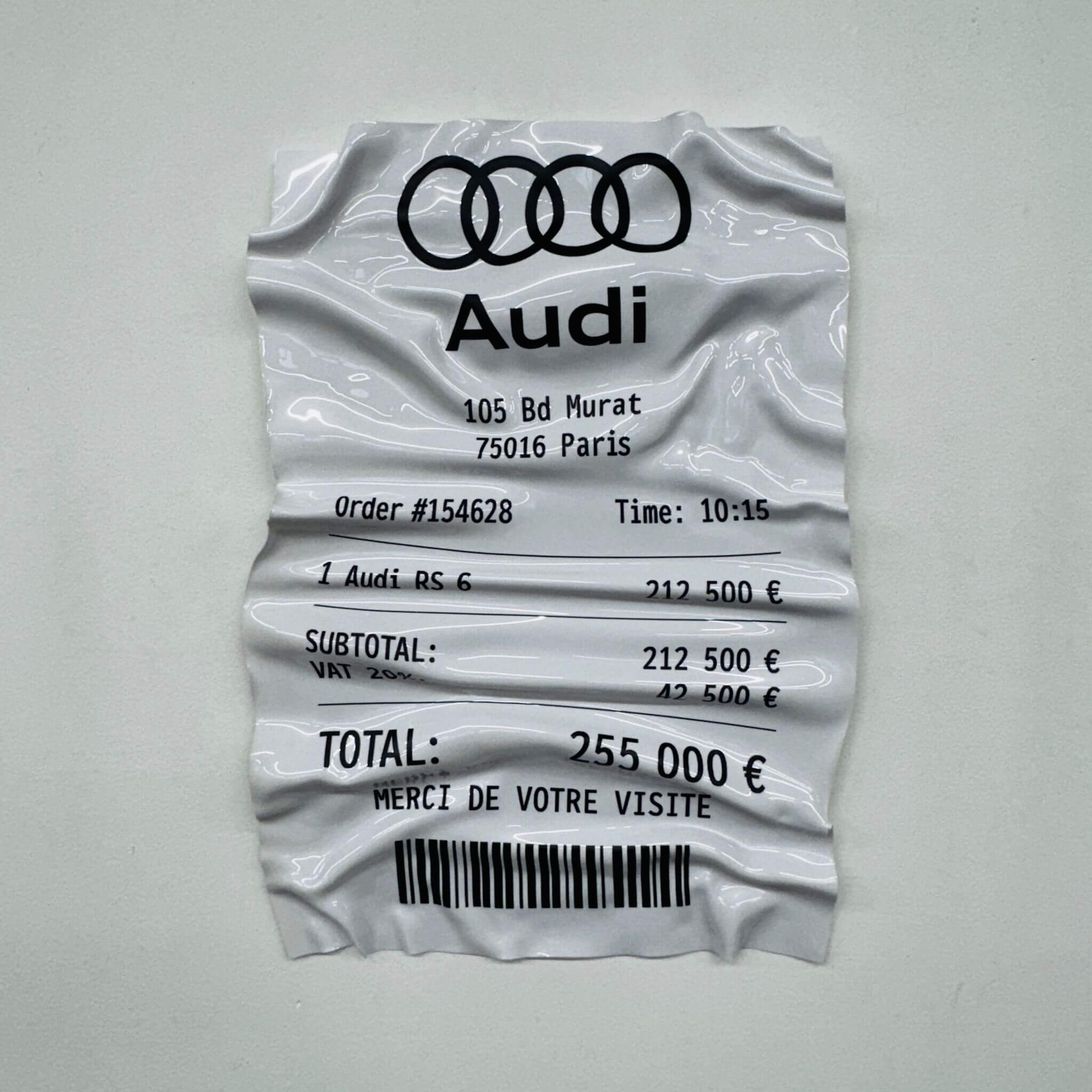 Zerknittertes Tableau - Ticket "Hermès"