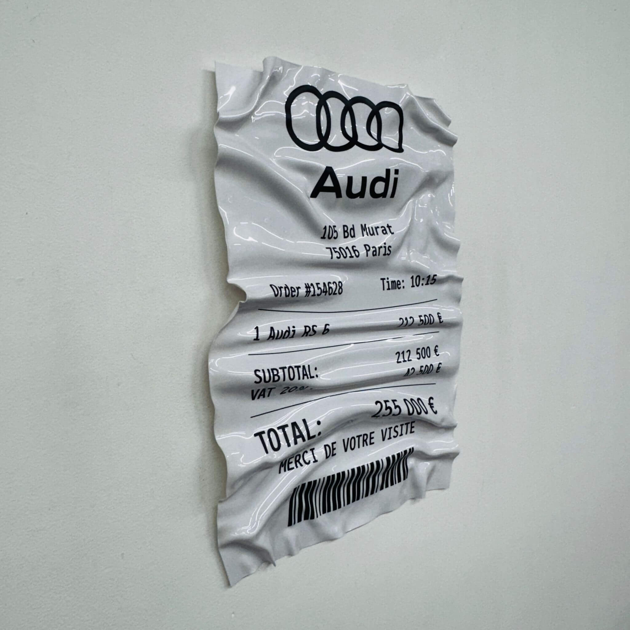 Zerknittertes Tableau - Ticket "Hermès"