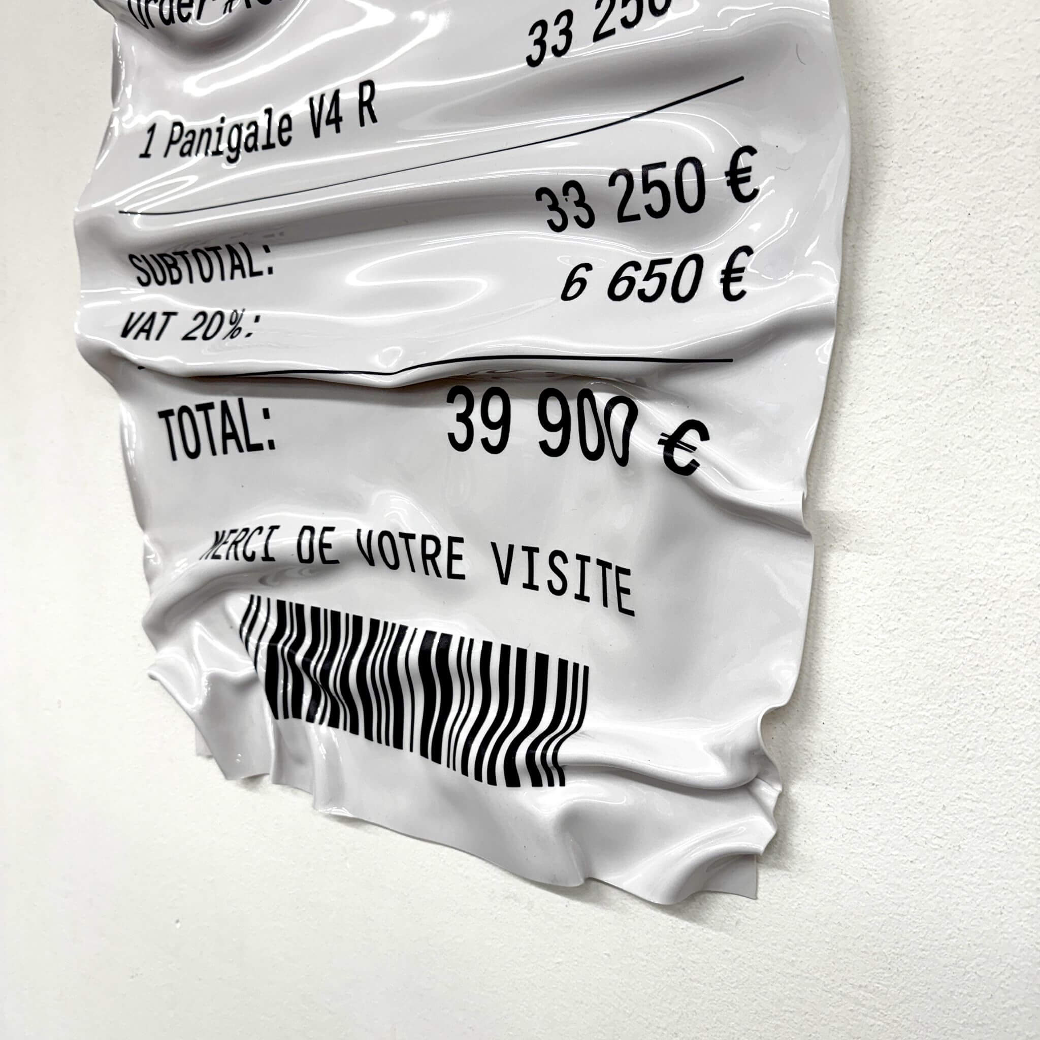 Tableau Déco Ticket “Ducati” – Tableau froissé