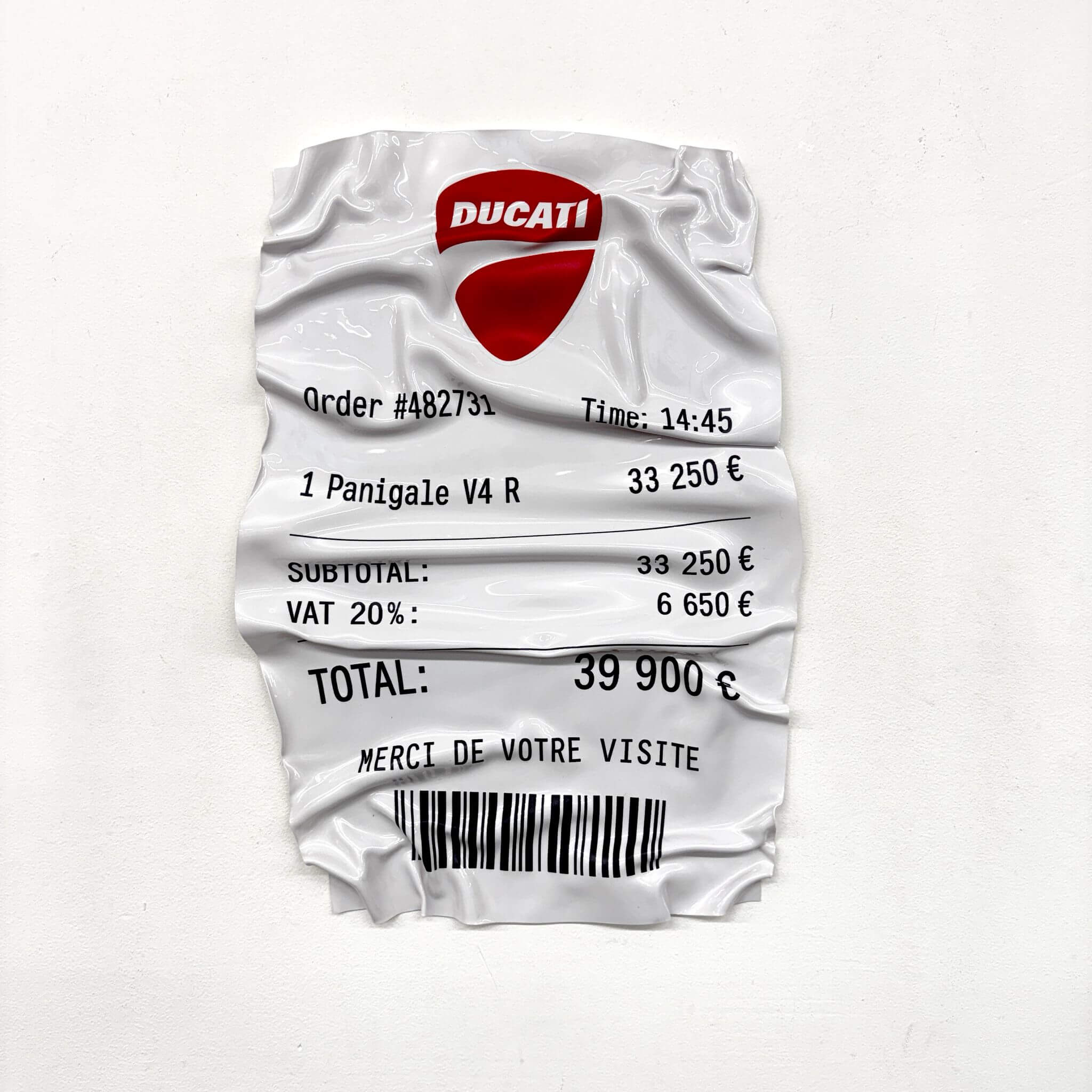 Tableau Déco Ticket “Ducati” – Tableau froissé