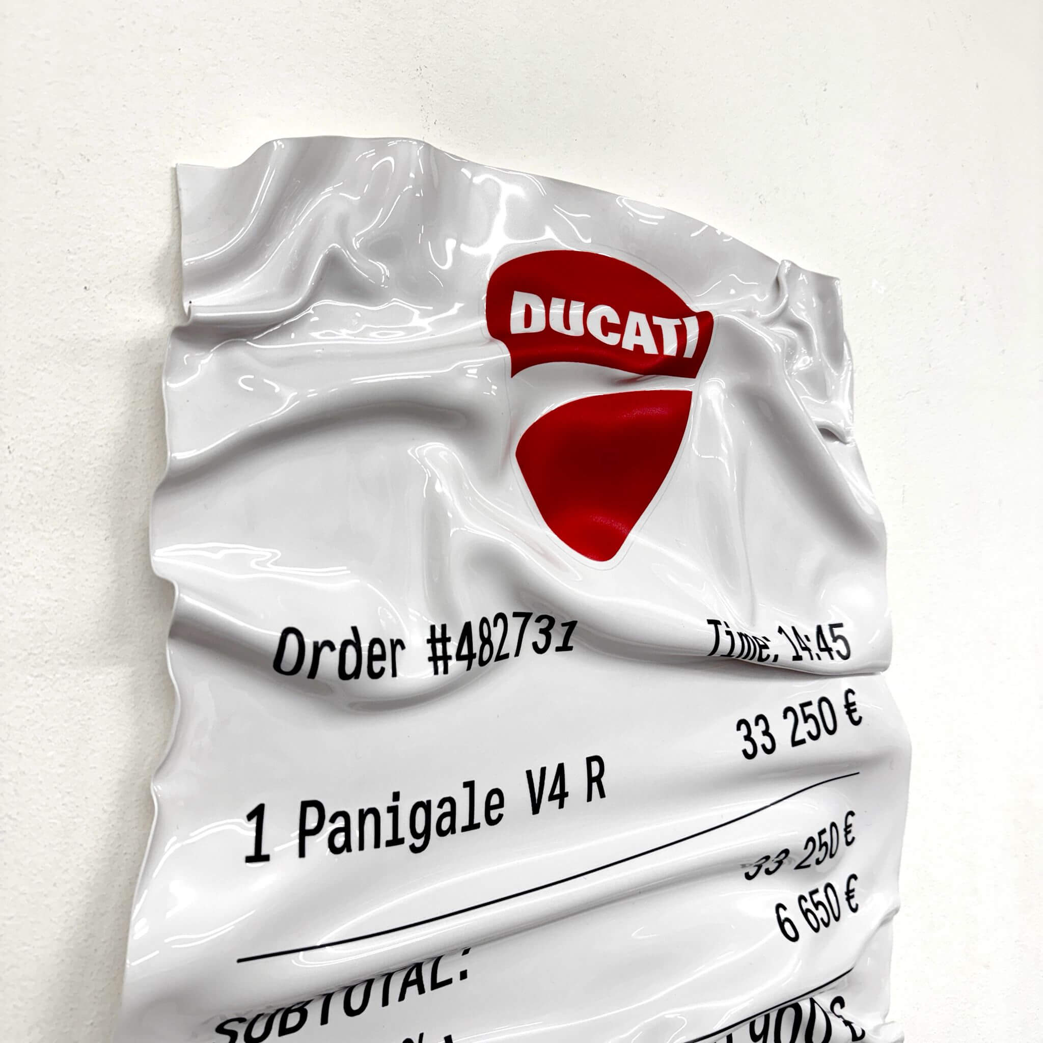 Tableau Déco Ticket “Ducati” – Tableau froissé