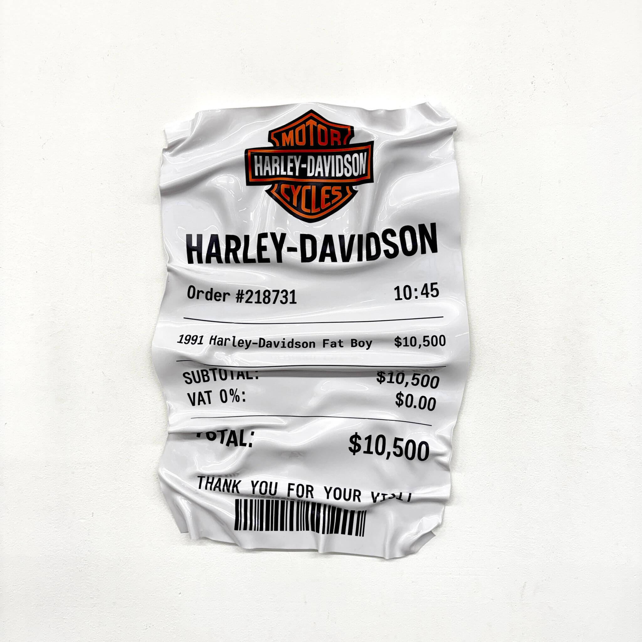 Tableau Déco Ticket “Harley-Davidson” – Tableau froissé