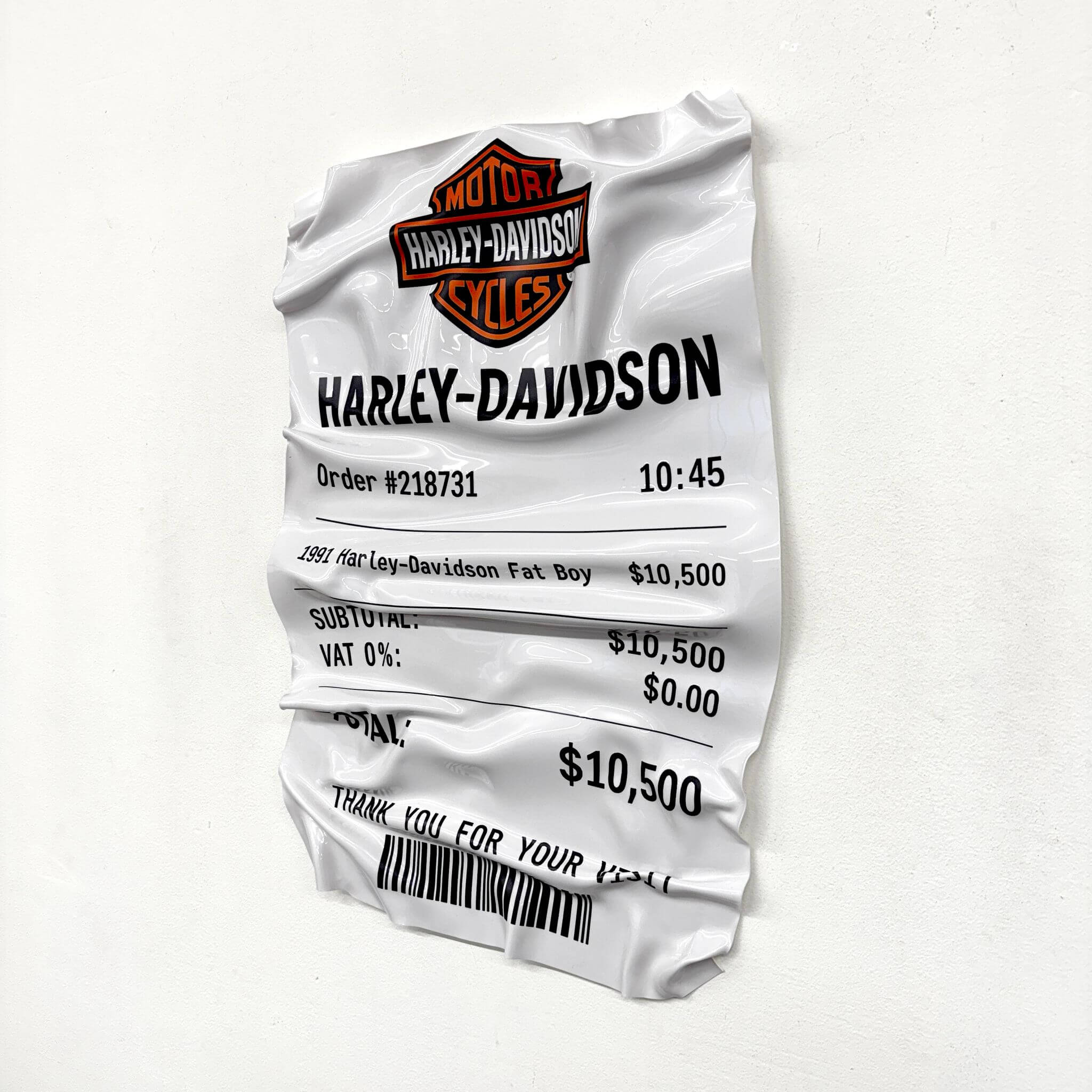 Tableau Déco Ticket “Harley-Davidson” – Tableau froissé