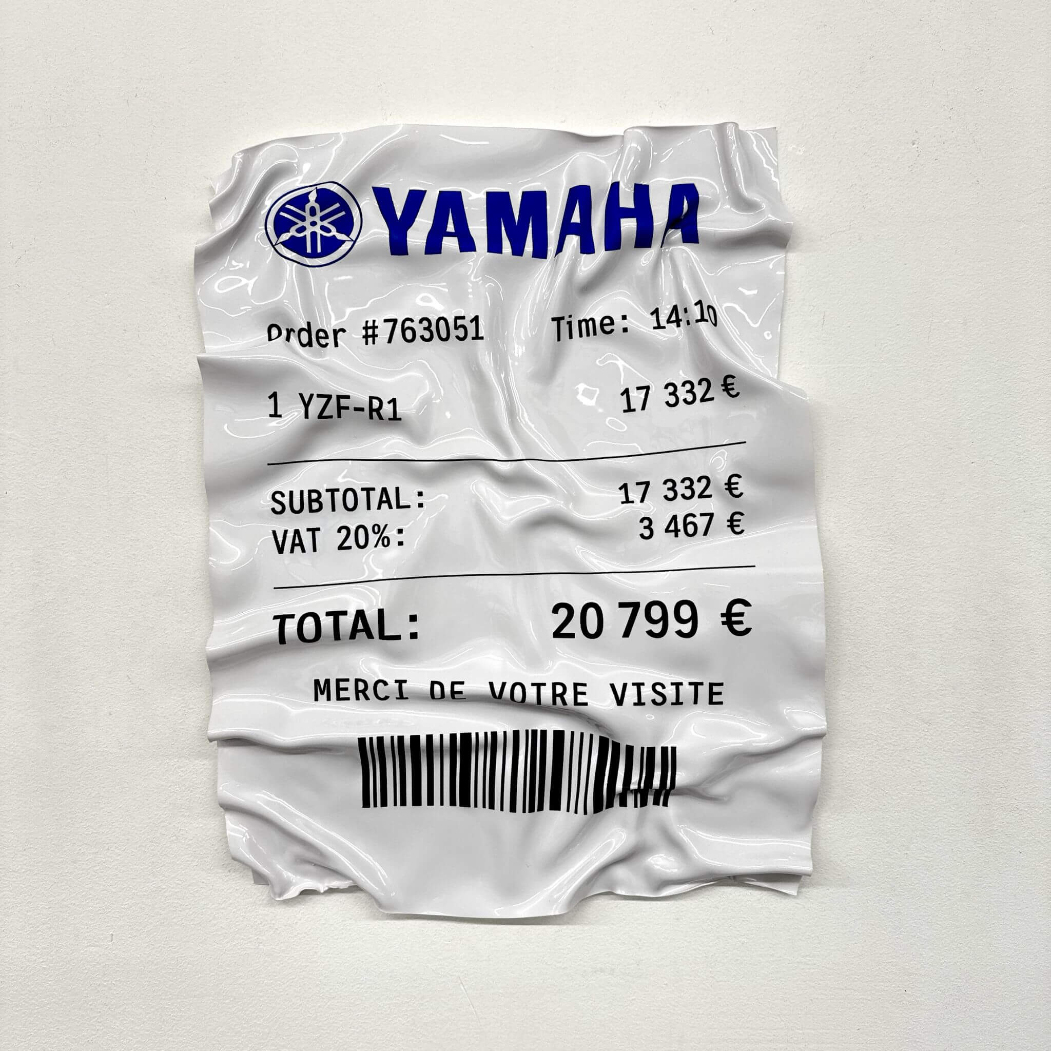 Tableau Déco Ticket “Yamaha YZF-R1” – Tableau froissé
