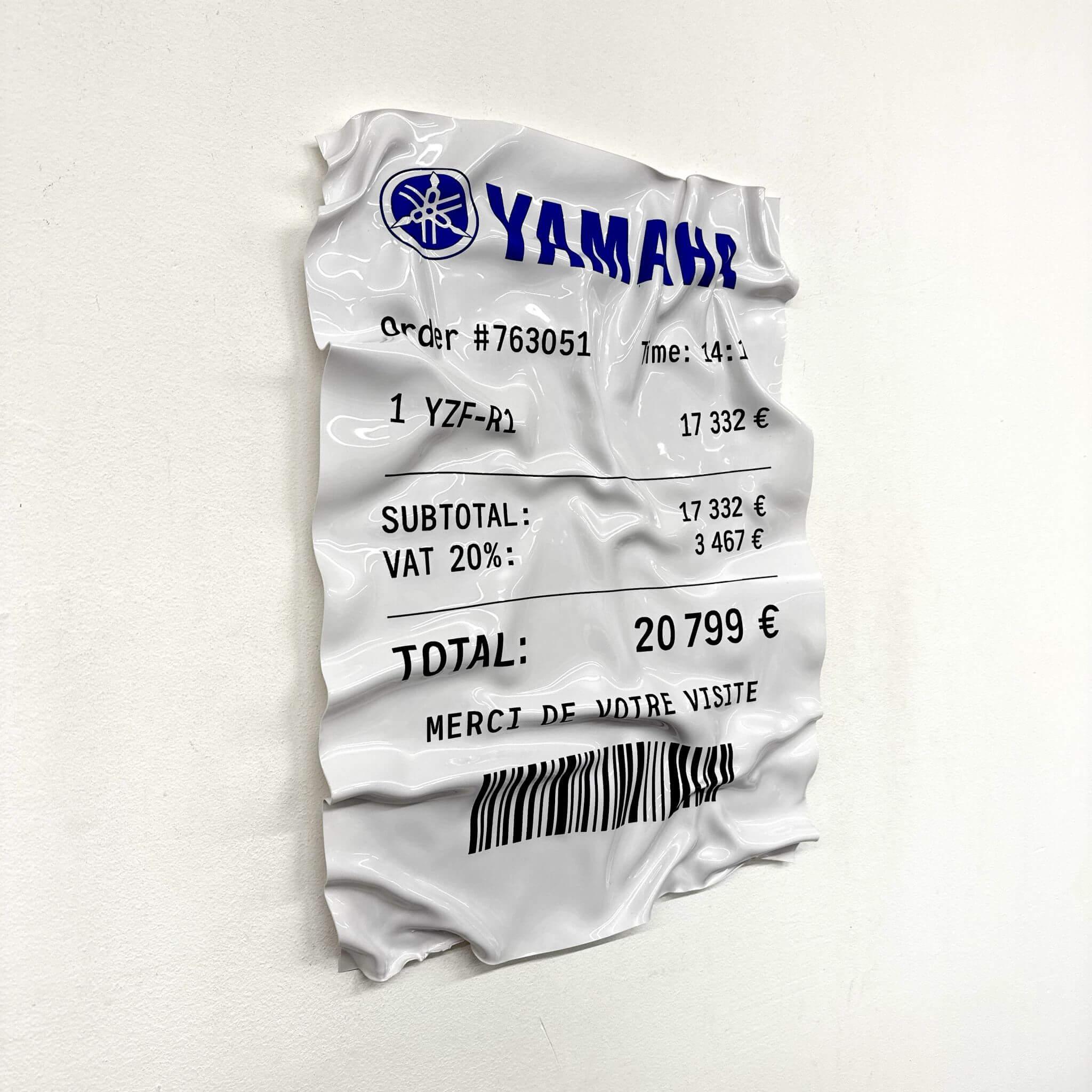 Tableau Déco Ticket “Yamaha YZF-R1” – Tableau froissé