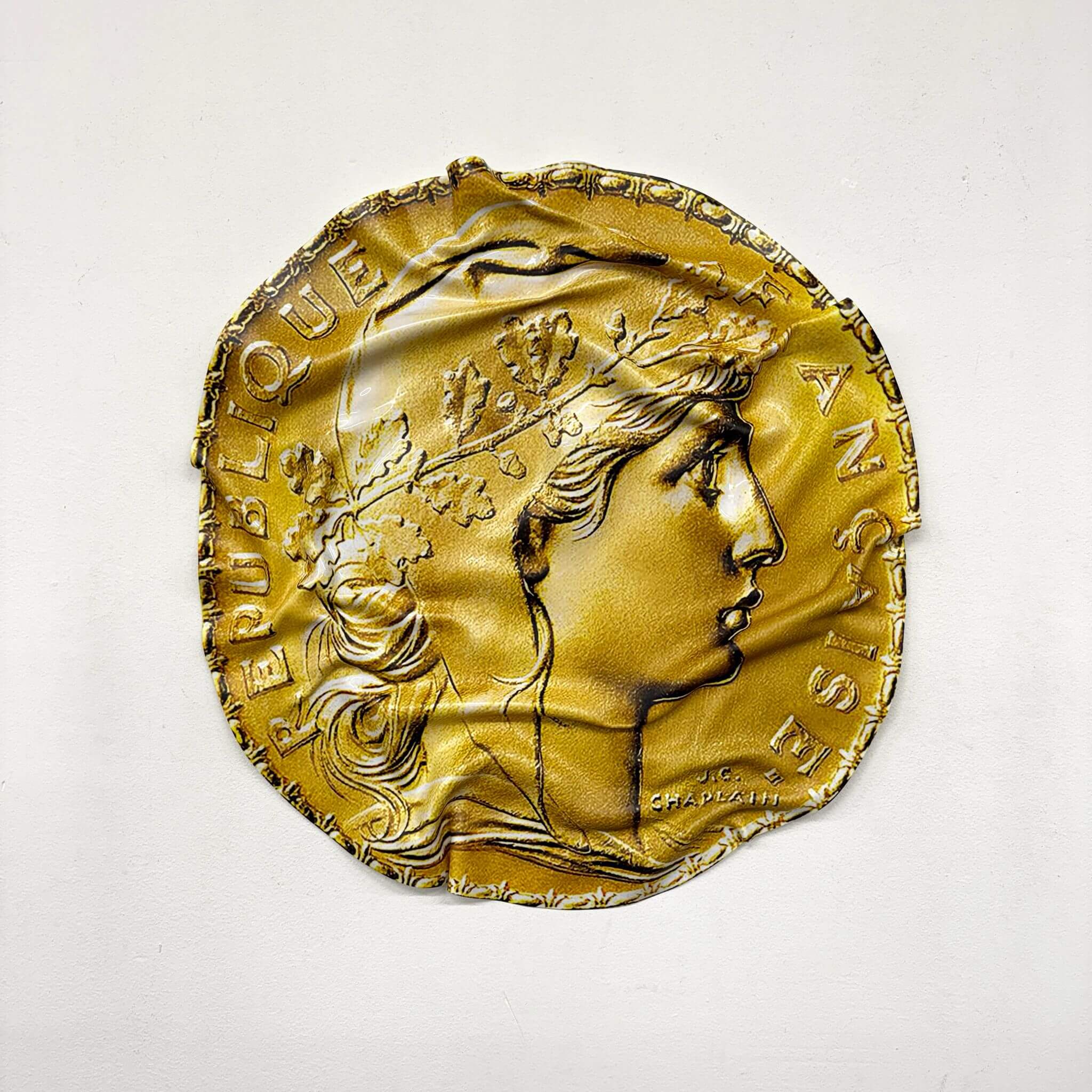 Tableau Déco “20 Francs Or – Marianne” – Tableau froissé