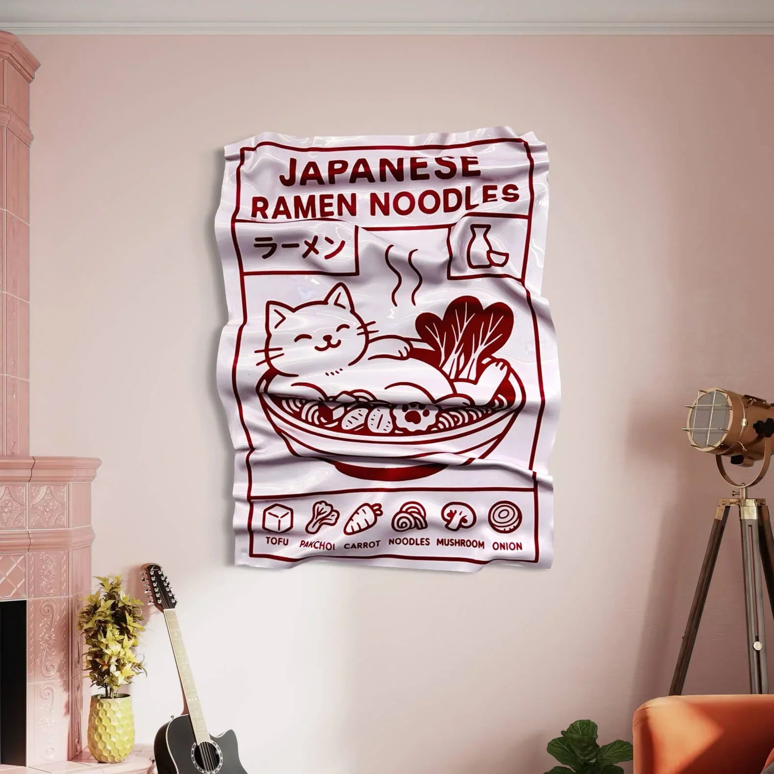 Tableau Déco Ramen Japonais – Tableau froissé