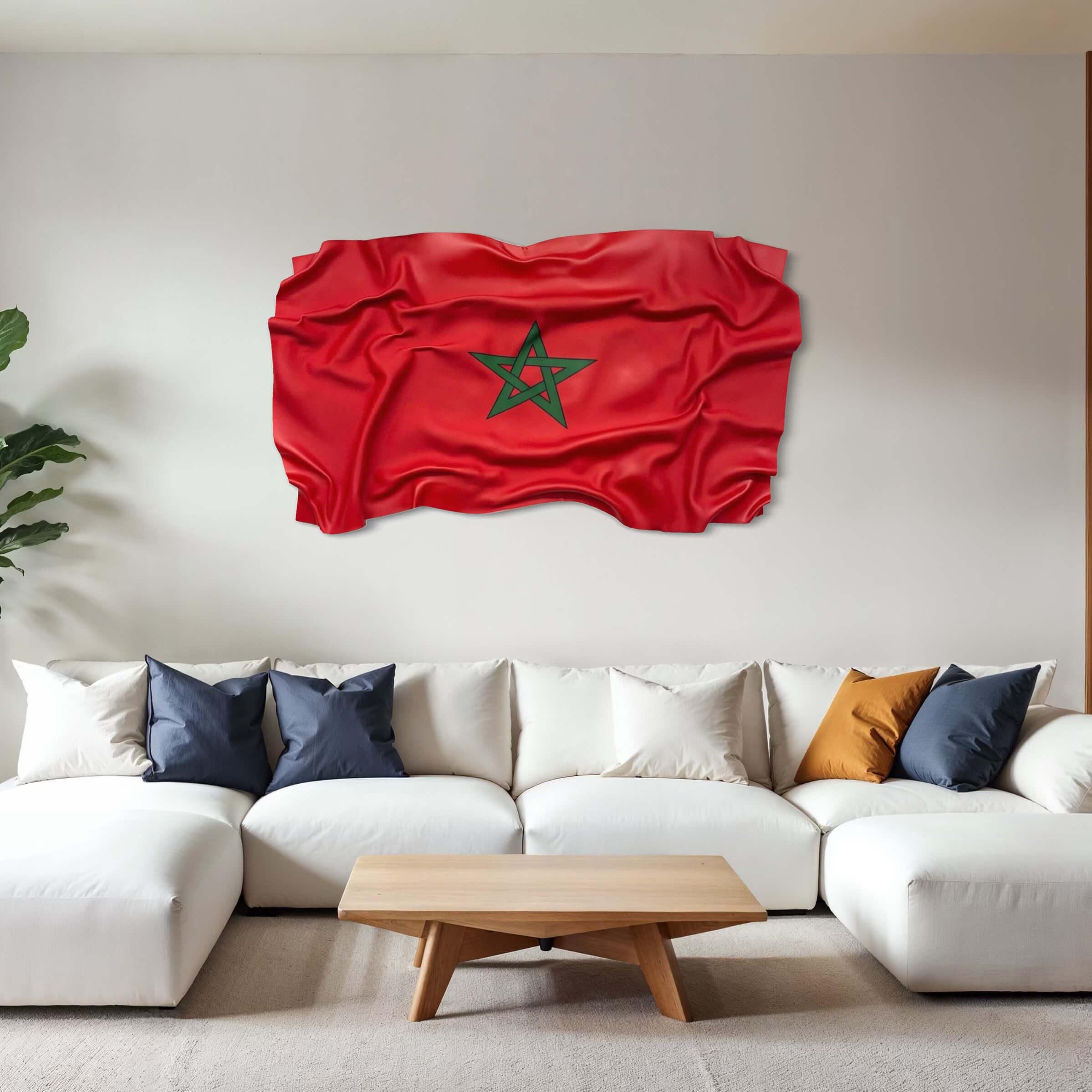 Tableau Déco Drapeau Maroc – Tableau froissé
