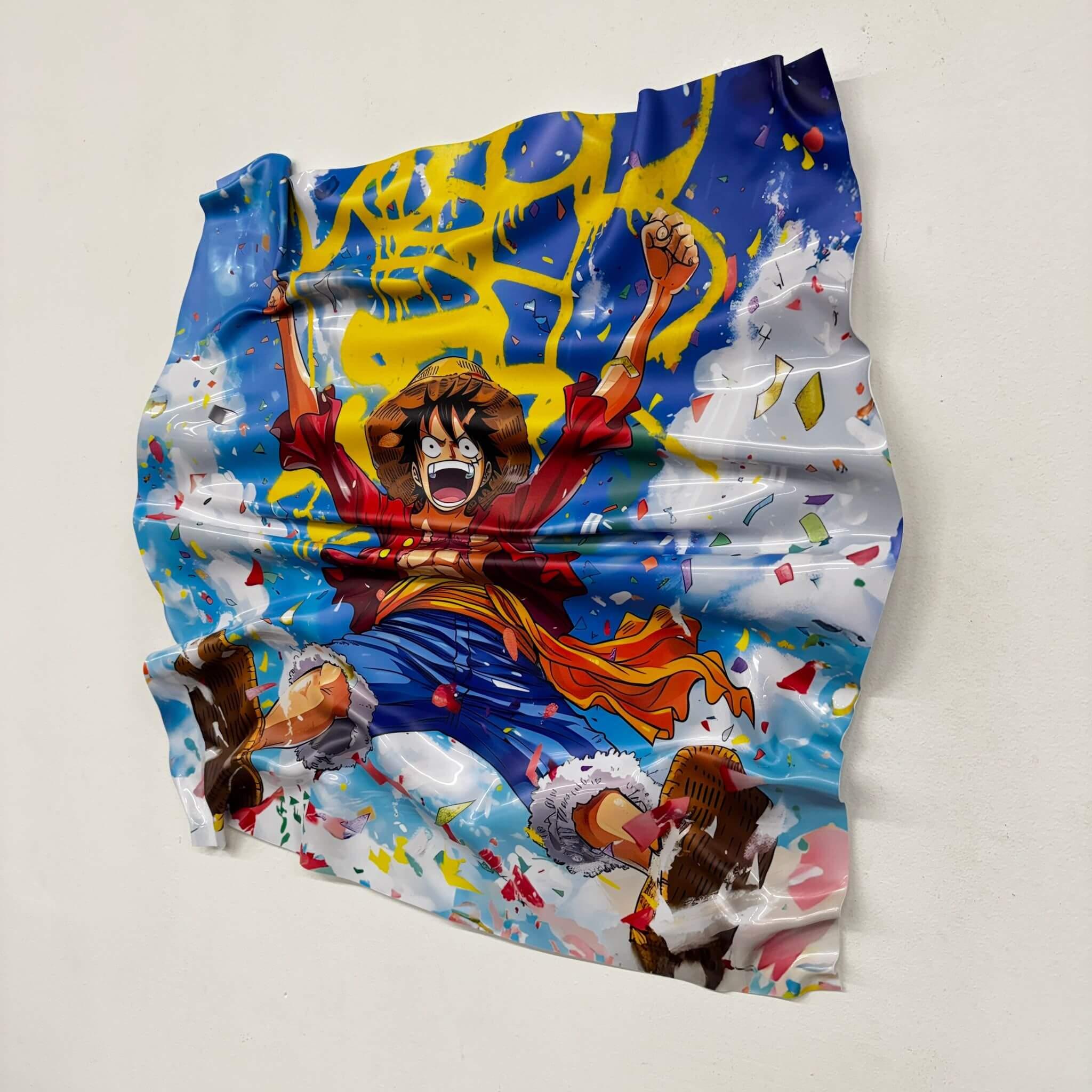 Tableau froissé One Piece "Luffy - Joie et Victoire"