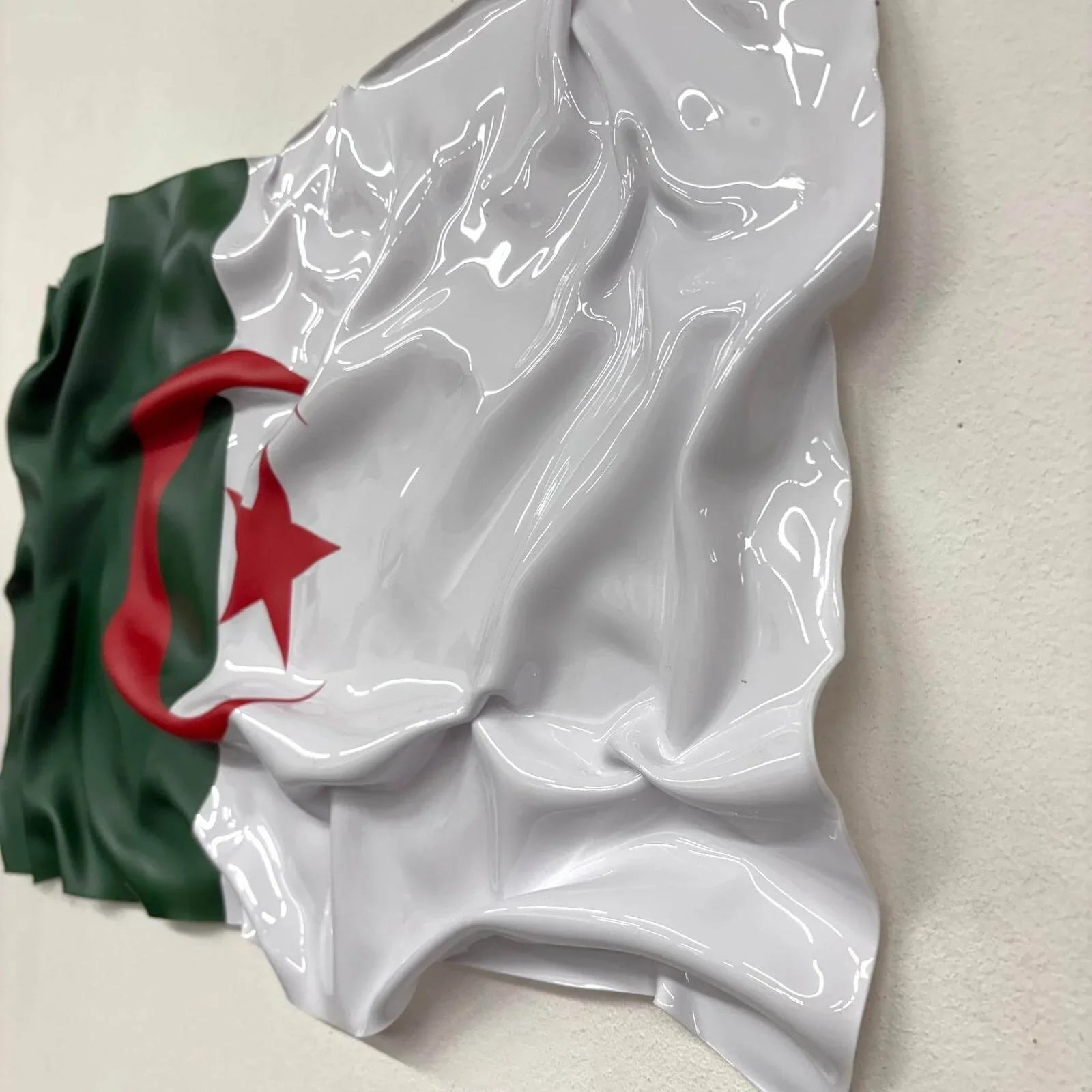 Tableau Déco Drapeau Algérien – Tableau froissé