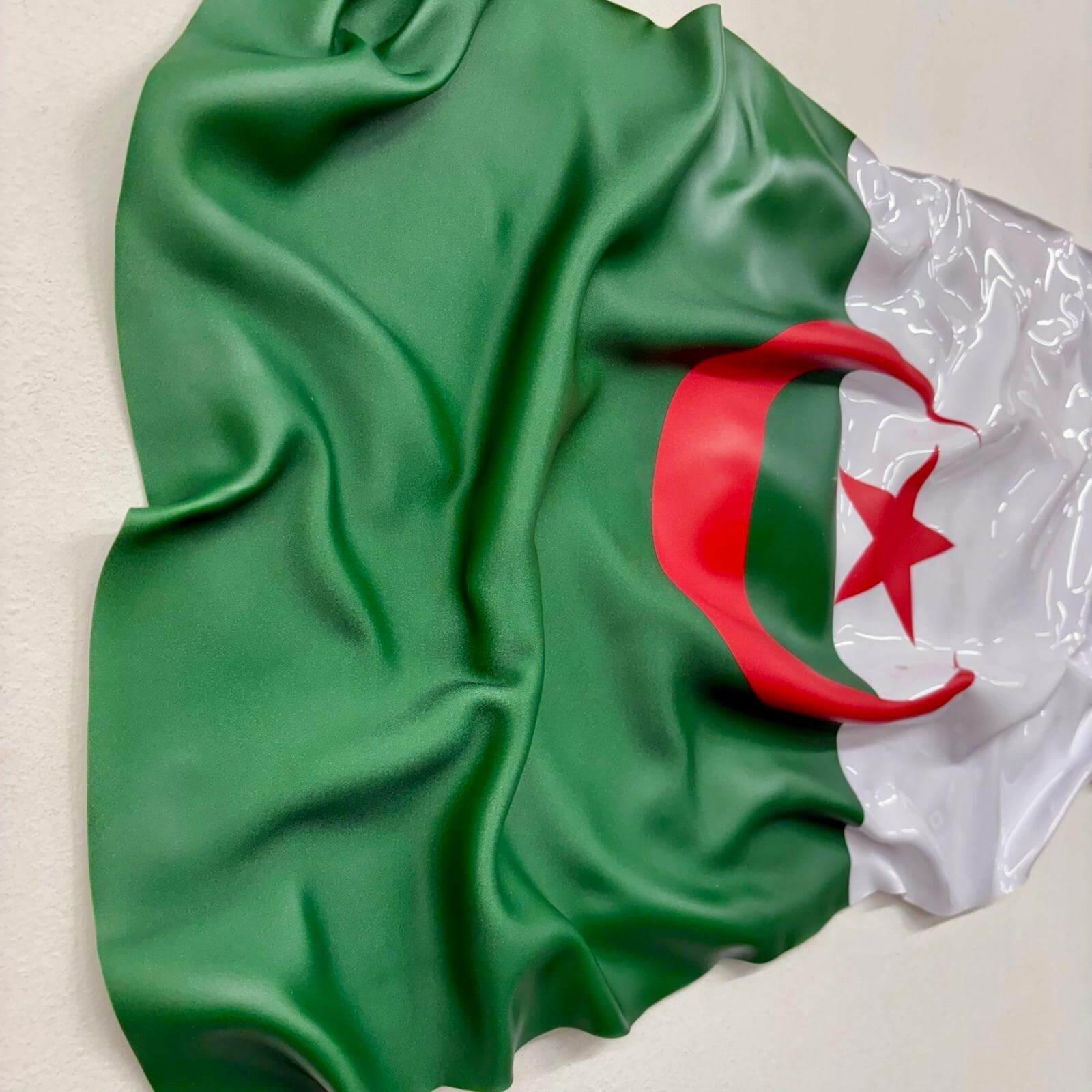 Tableau Déco Drapeau Algérien – Tableau froissé