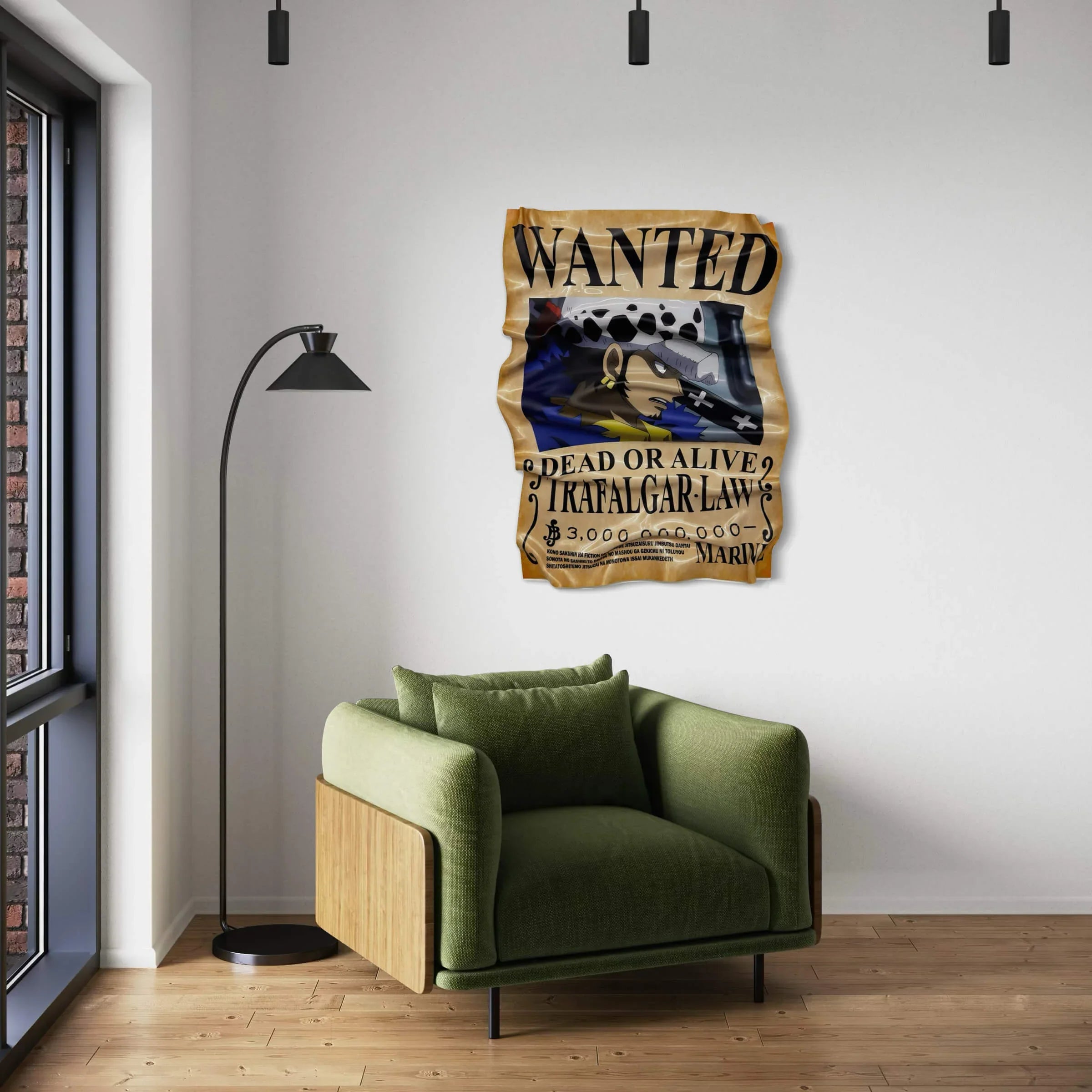 Tableau froissé – WANTED Trafalgar Law (One Piece)