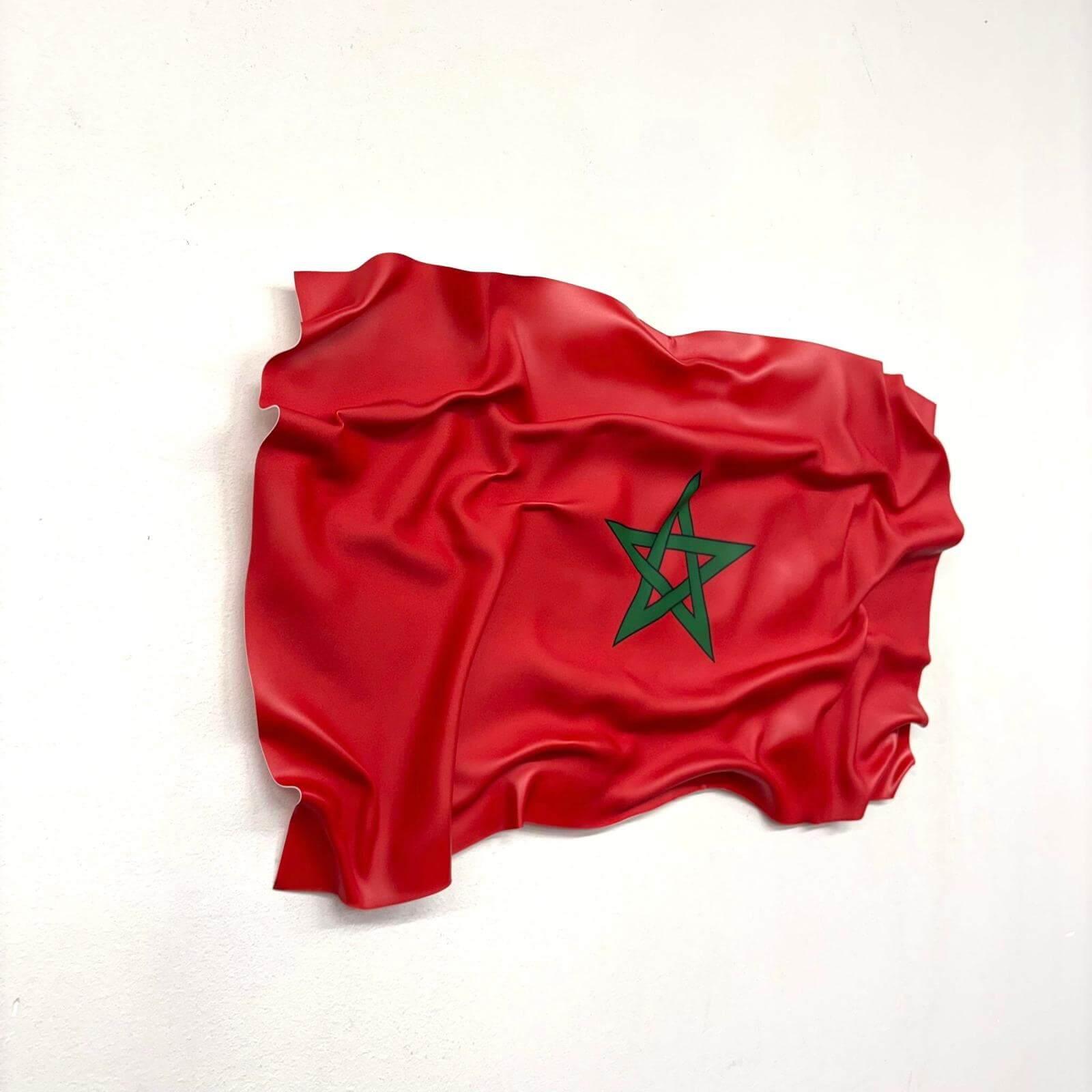 Tableau Déco Drapeau Maroc – Tableau froissé