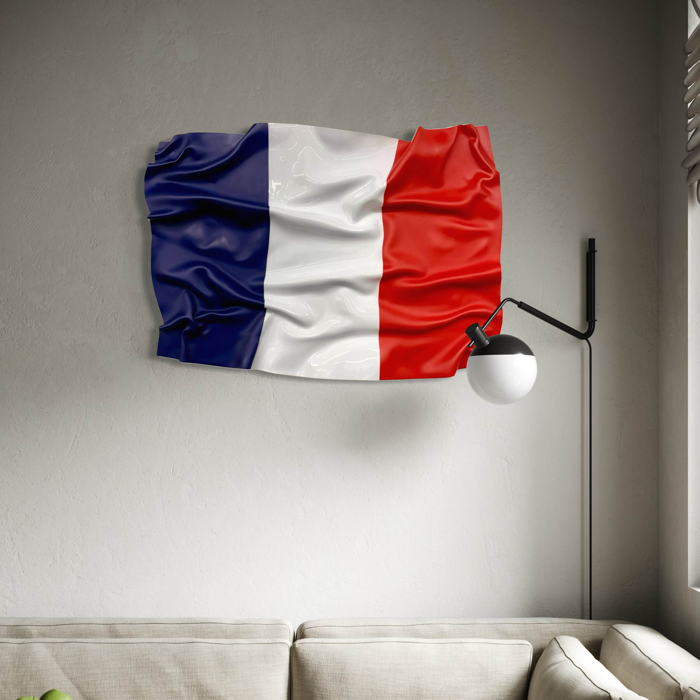 Tableau Déco Drapeau Français – Tableau froissé