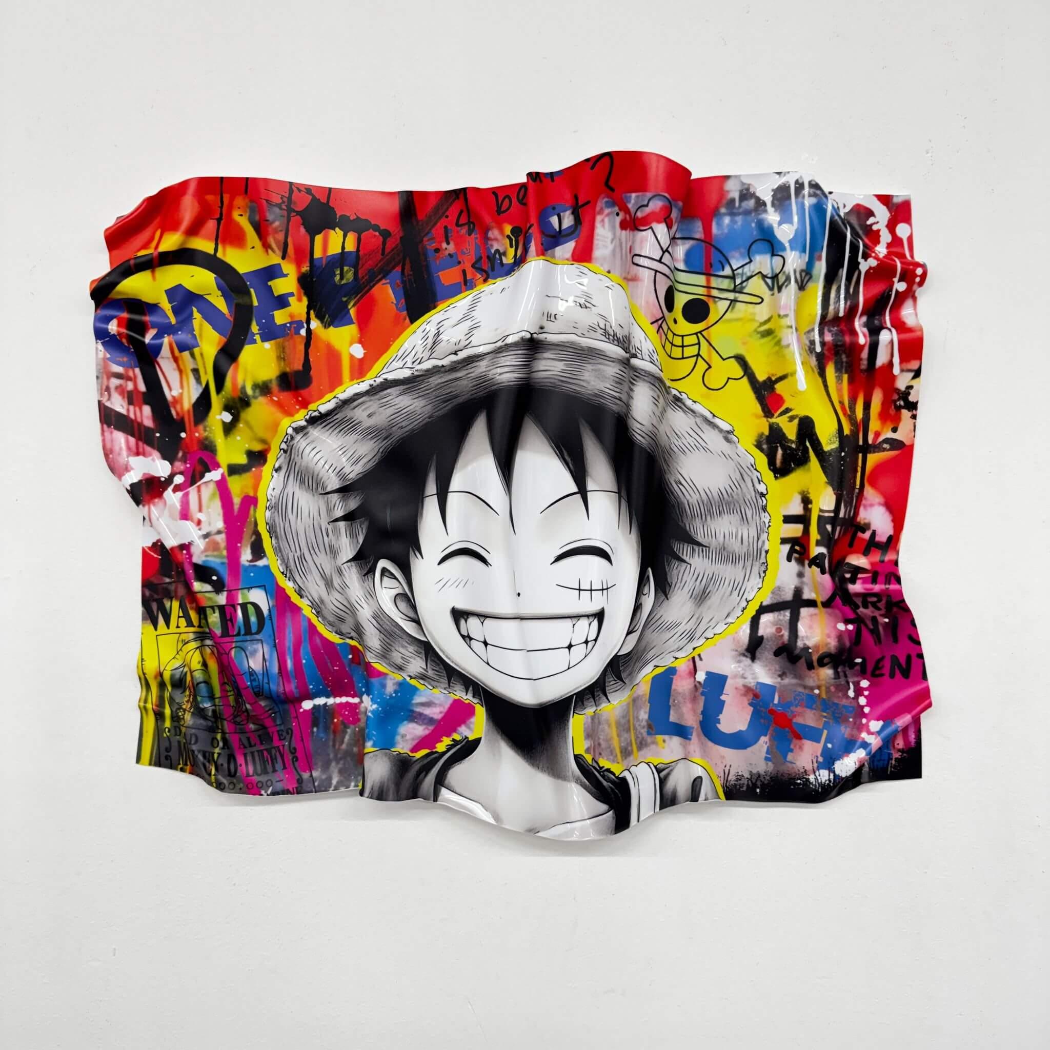 Tableau froissé - Luffy Smile - Pop Graffiti