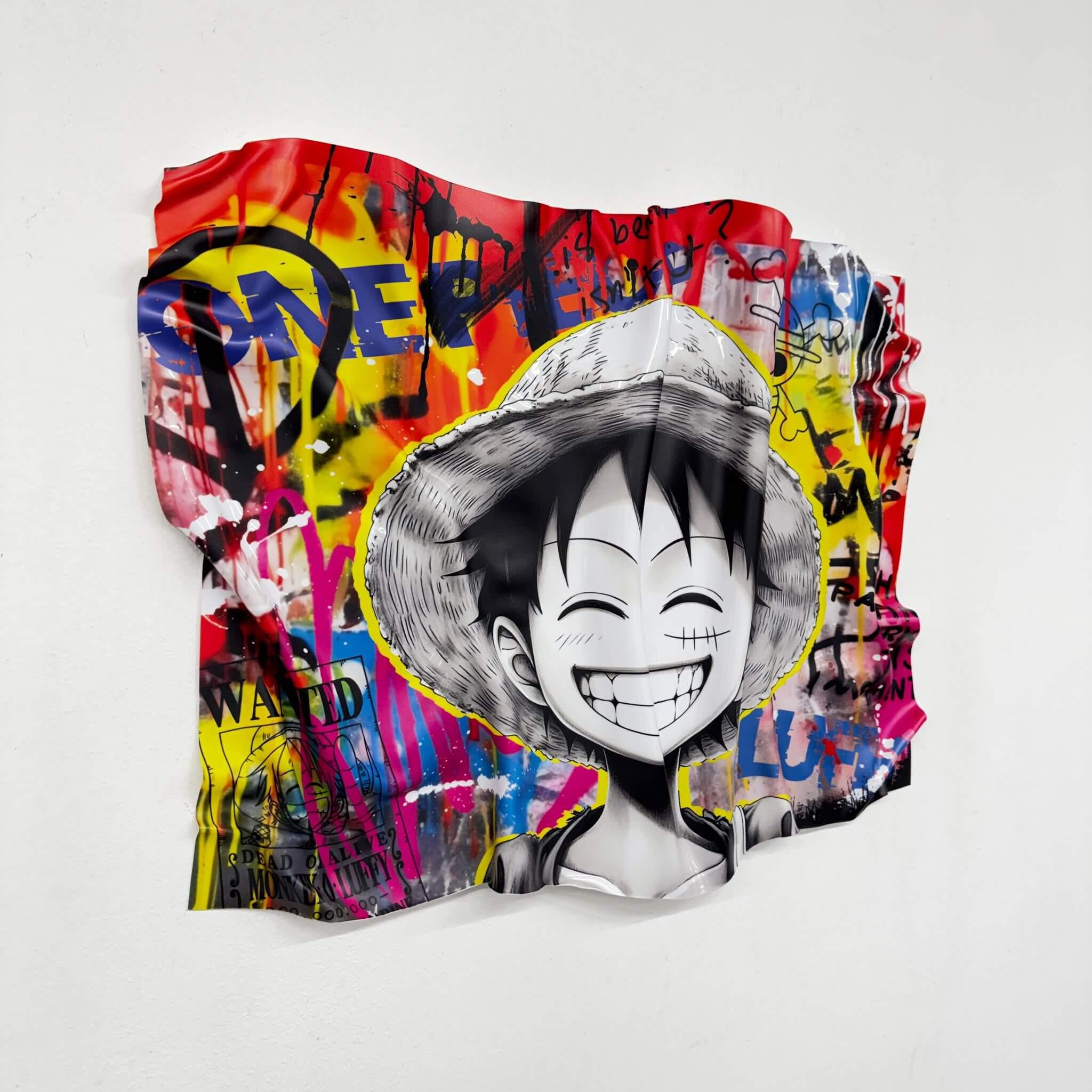 Tableau froissé - Luffy Smile - Pop Graffiti