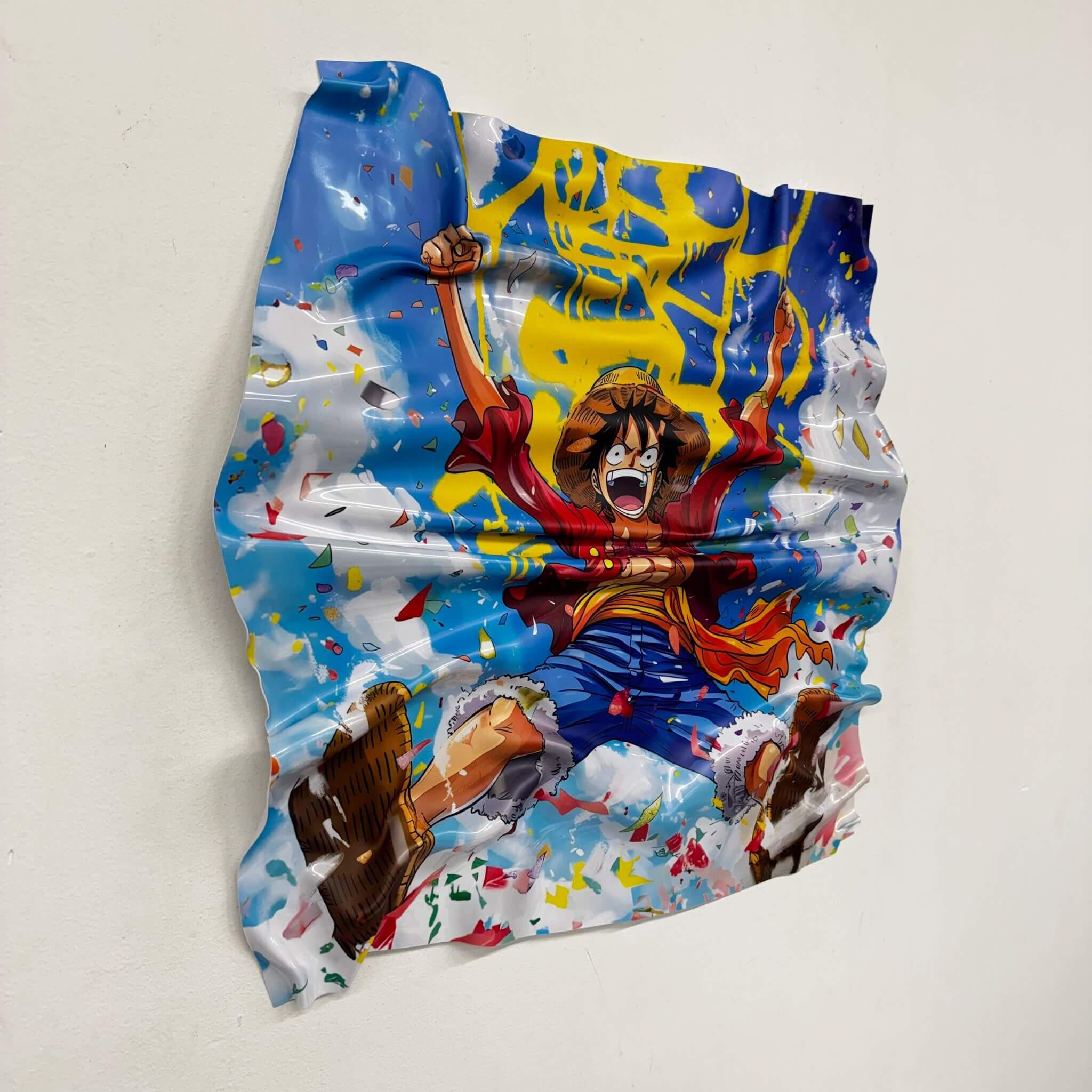 Tableau froissé One Piece "Luffy - Joie et Victoire"