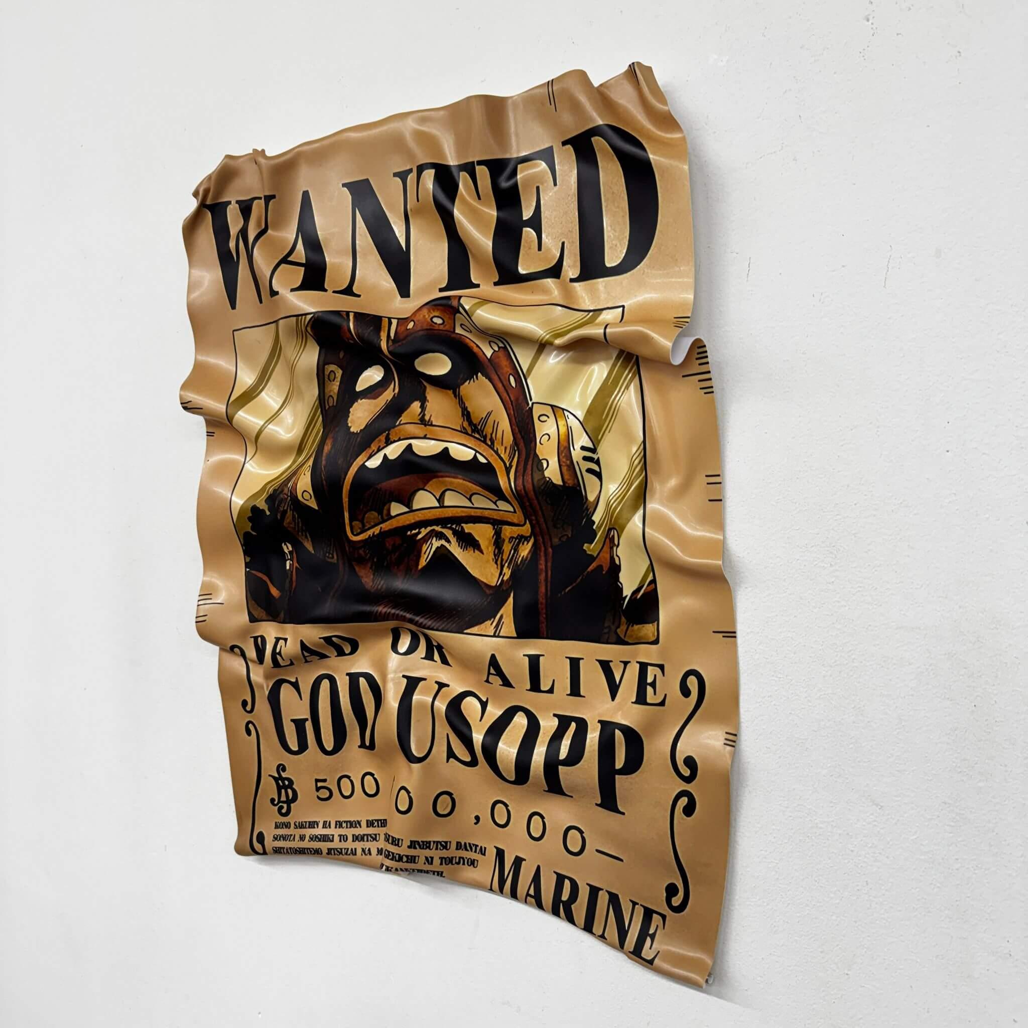 Tableau froissé – Affiche One Piece "Wanted God Usopp"