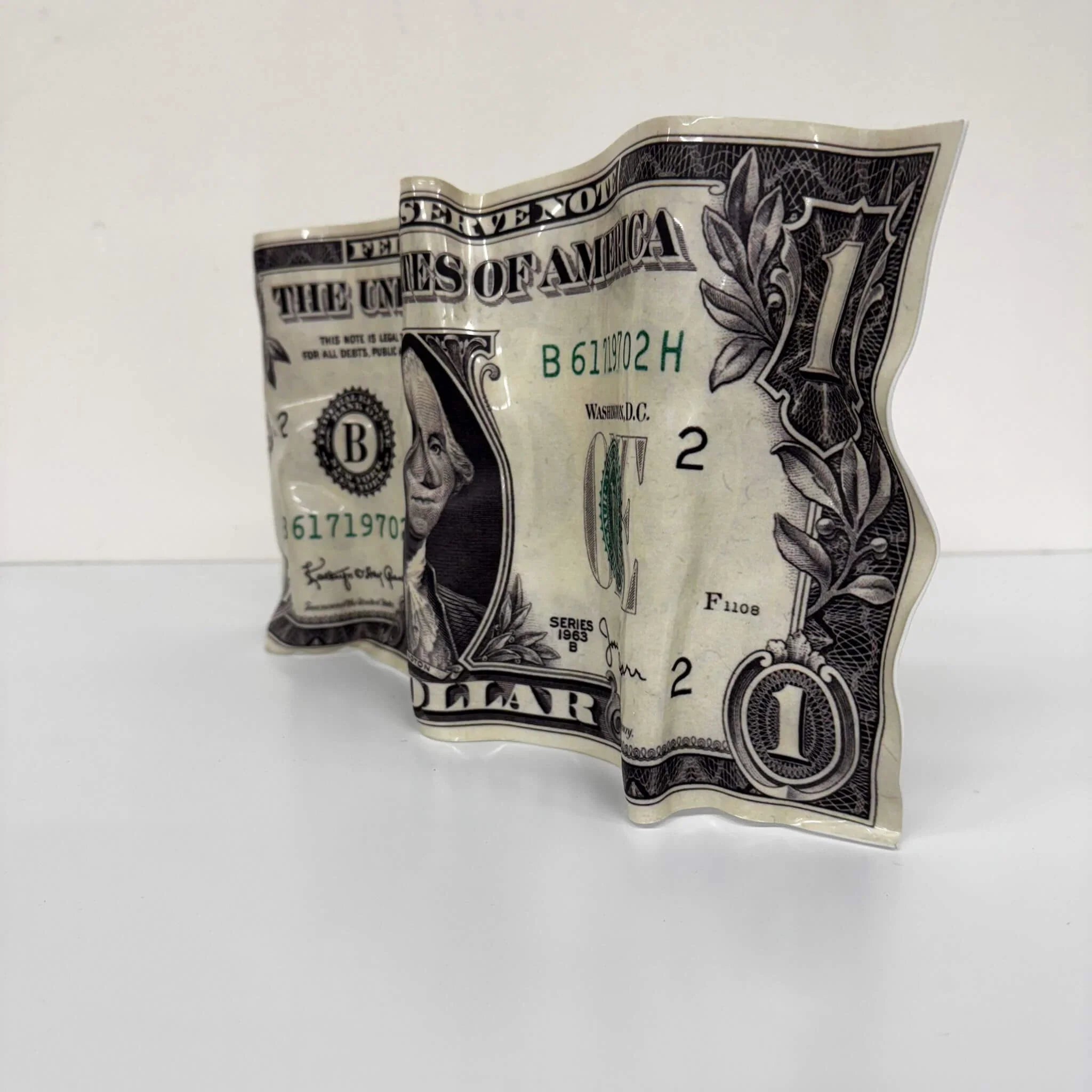 Tableau froissé – Billet 1 Dollar George Washington