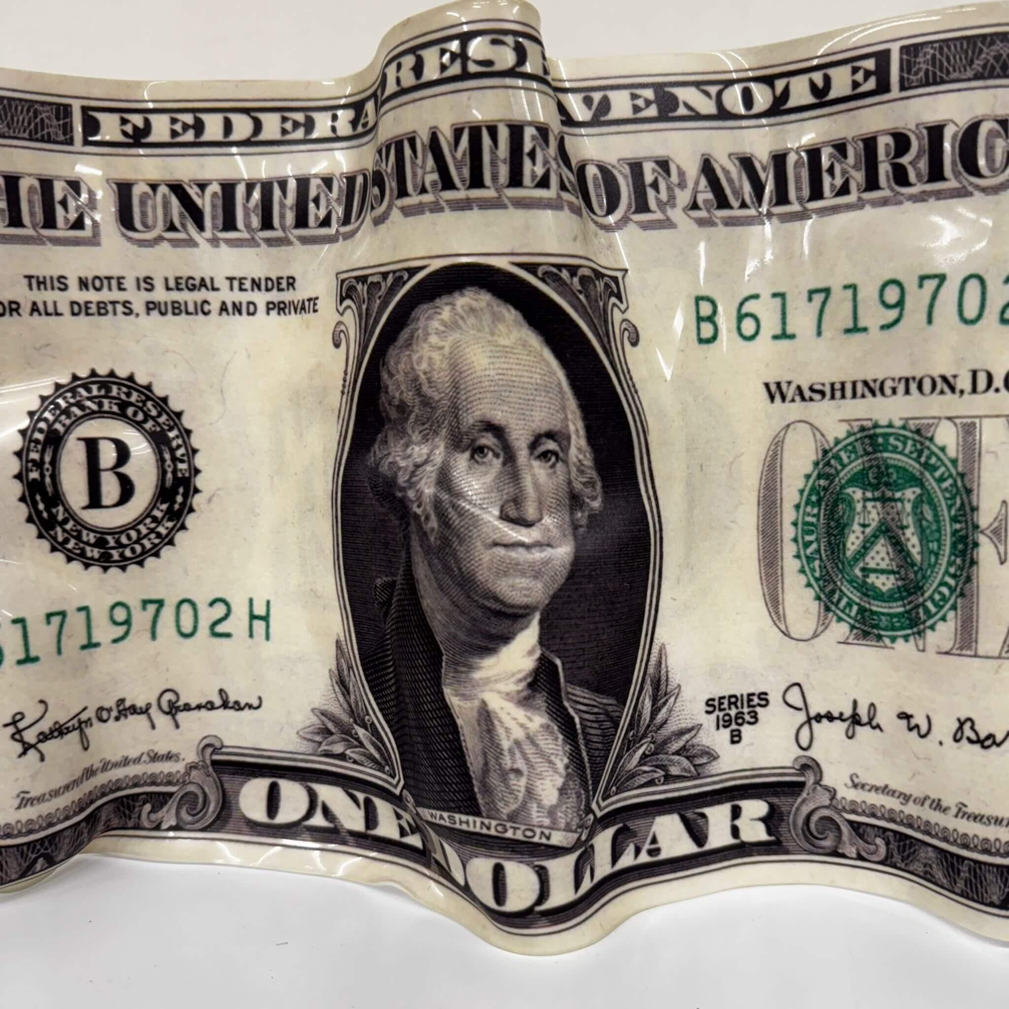 Tableau froissé – Billet 1 Dollar George Washington