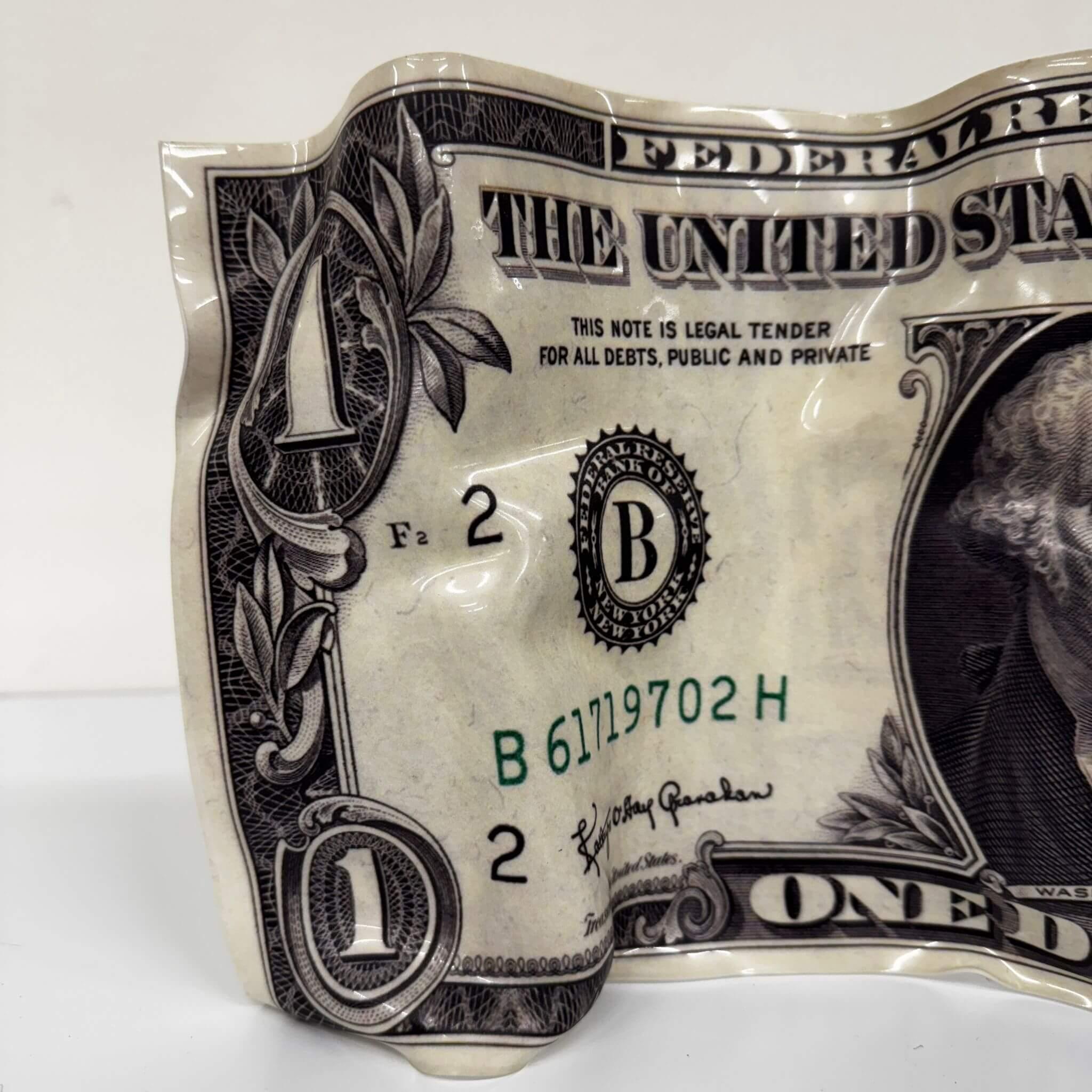 Tableau froissé – Billet 1 Dollar George Washington