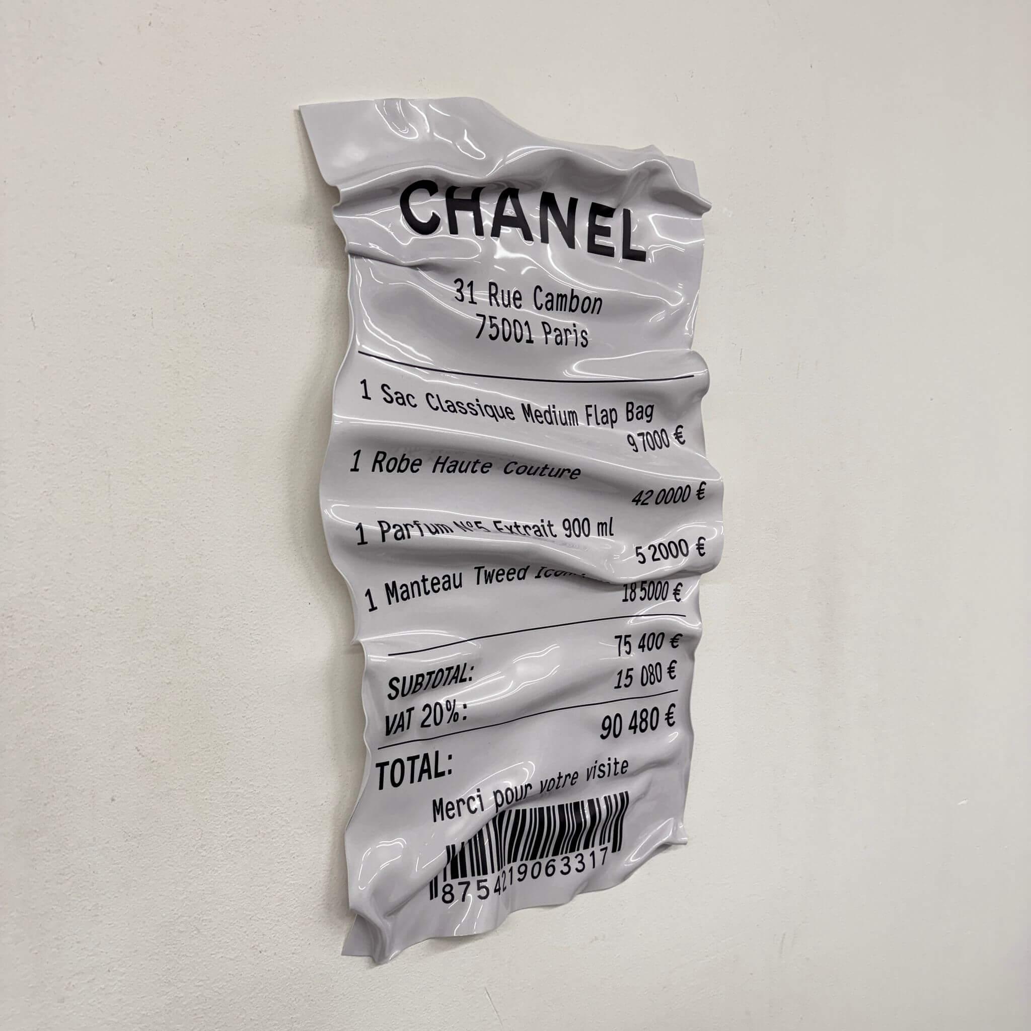 Zerknittertes Tableau - Ticket "Chanel"