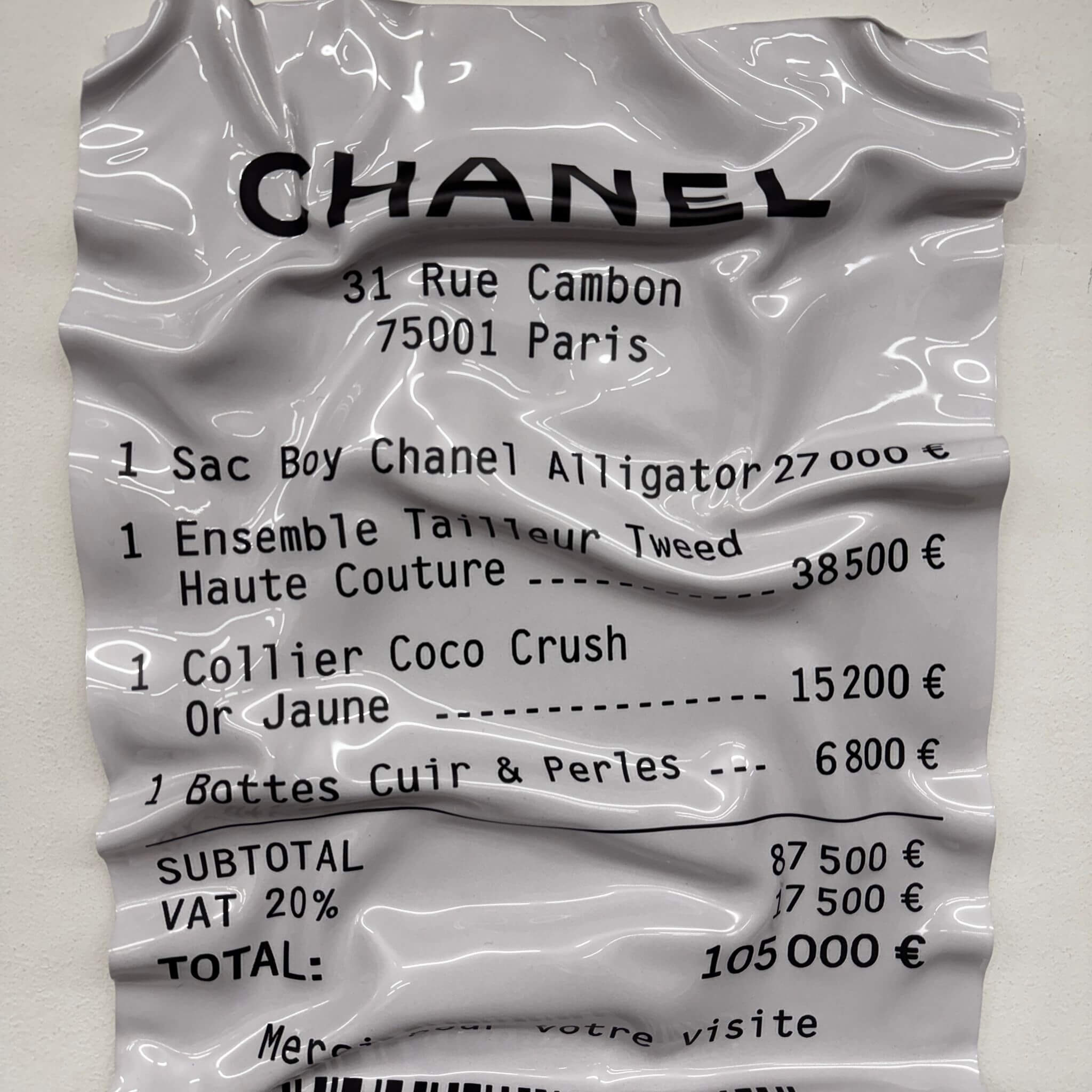 Tableau froissé – Chanel Rue Cambon