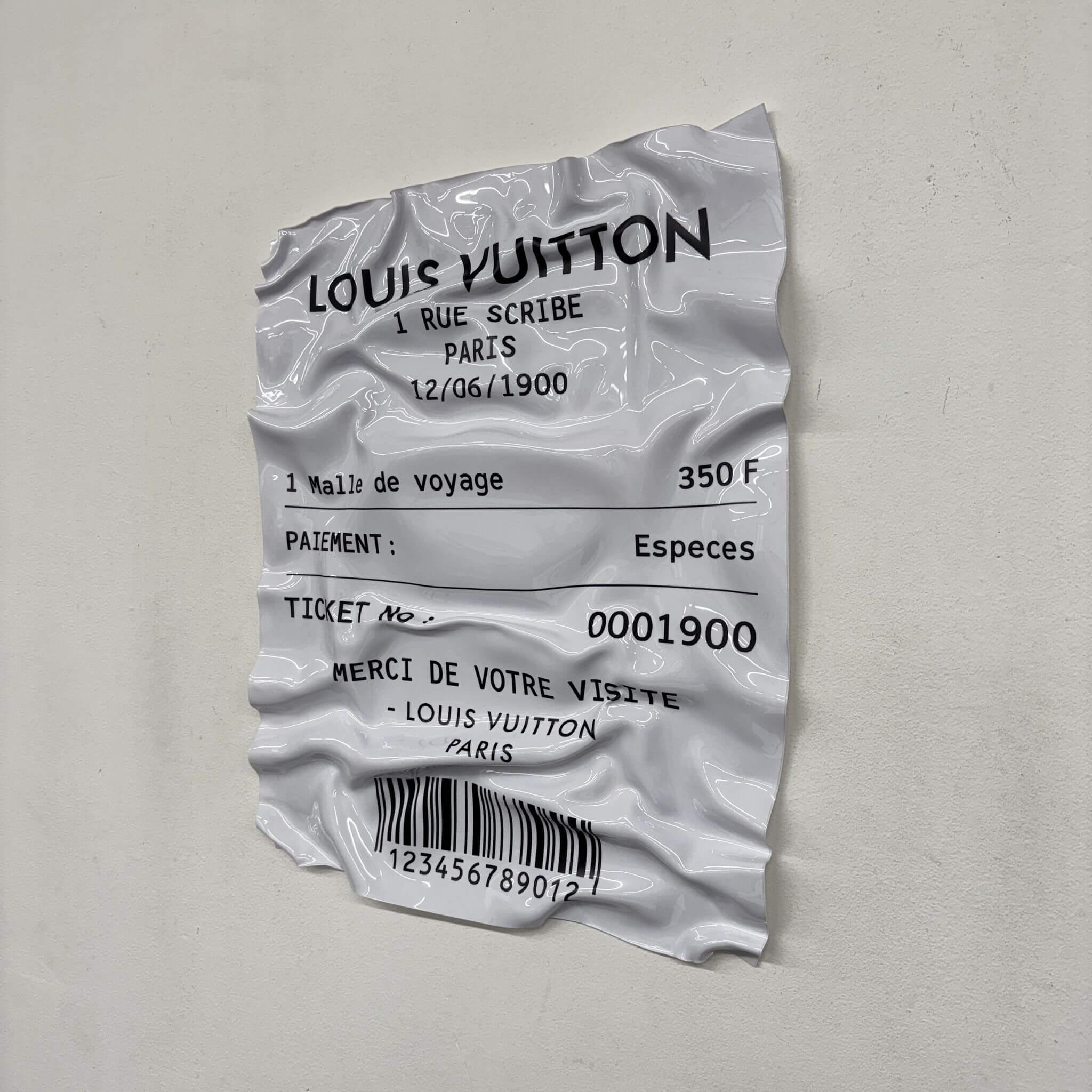 Tableau Déco Ticket Louis Vuitton 1900 - Tableau froissé