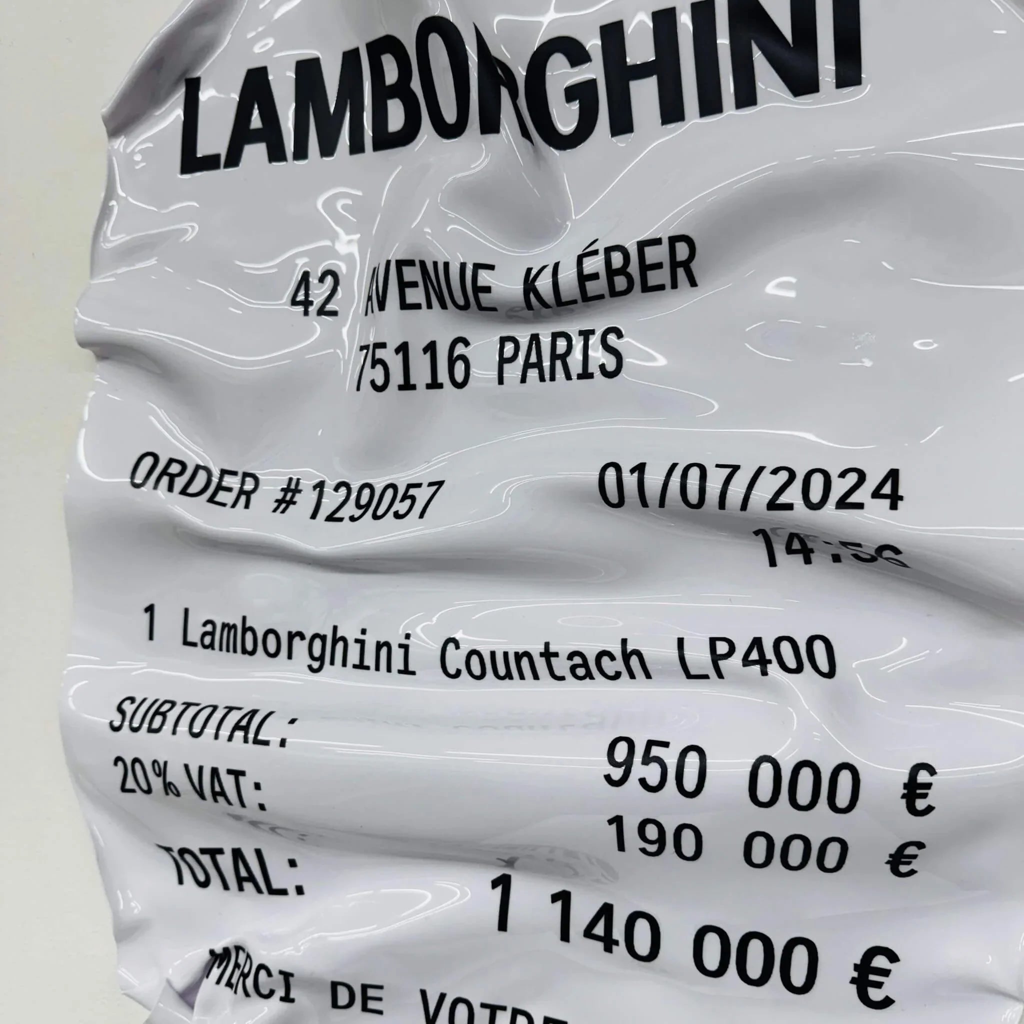 Tableau arrugado – Entrada "Lamborghini Countach LP400"